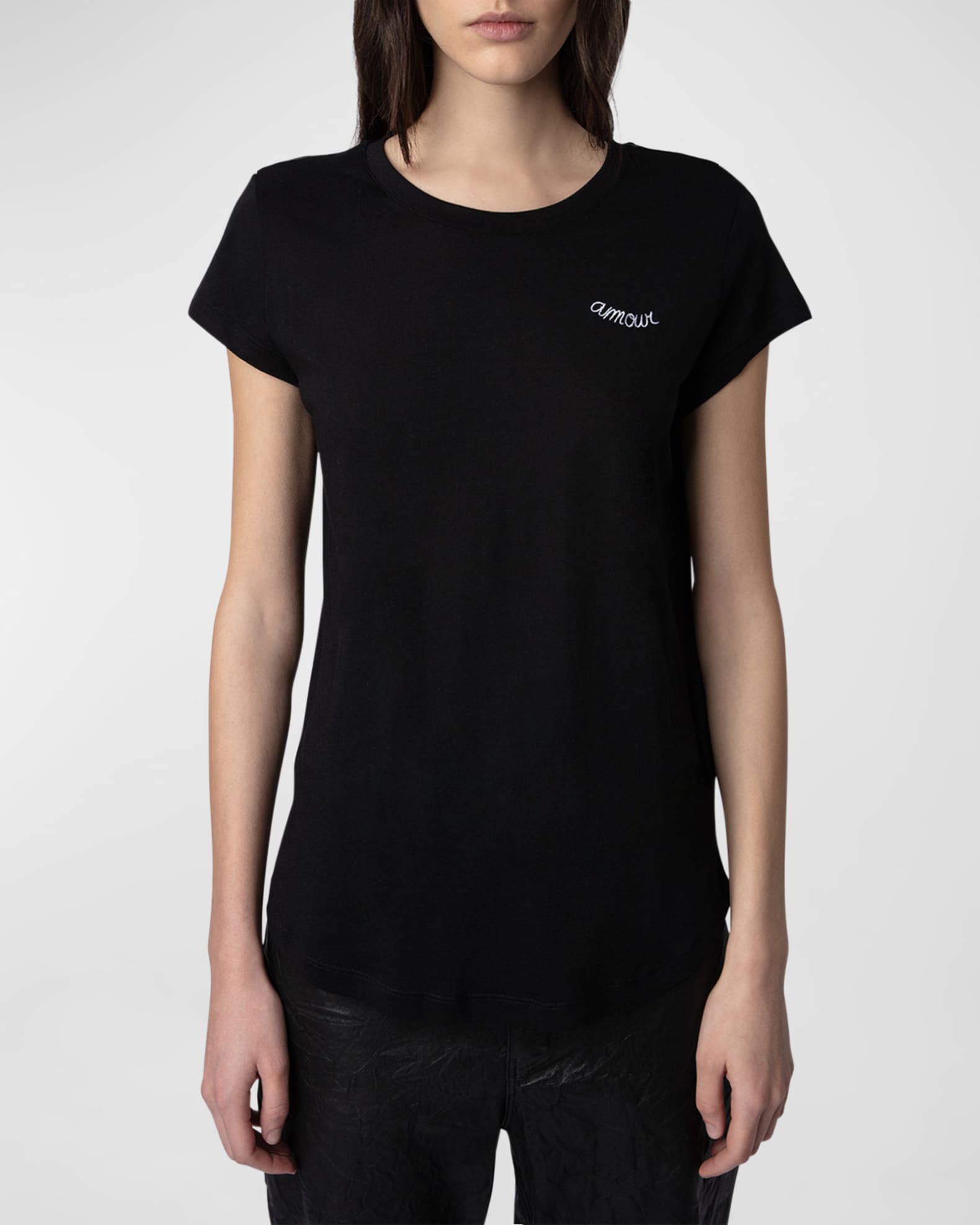 Zadig Voltaire Woop Embroidered Amour Short Sleeve T Shirt