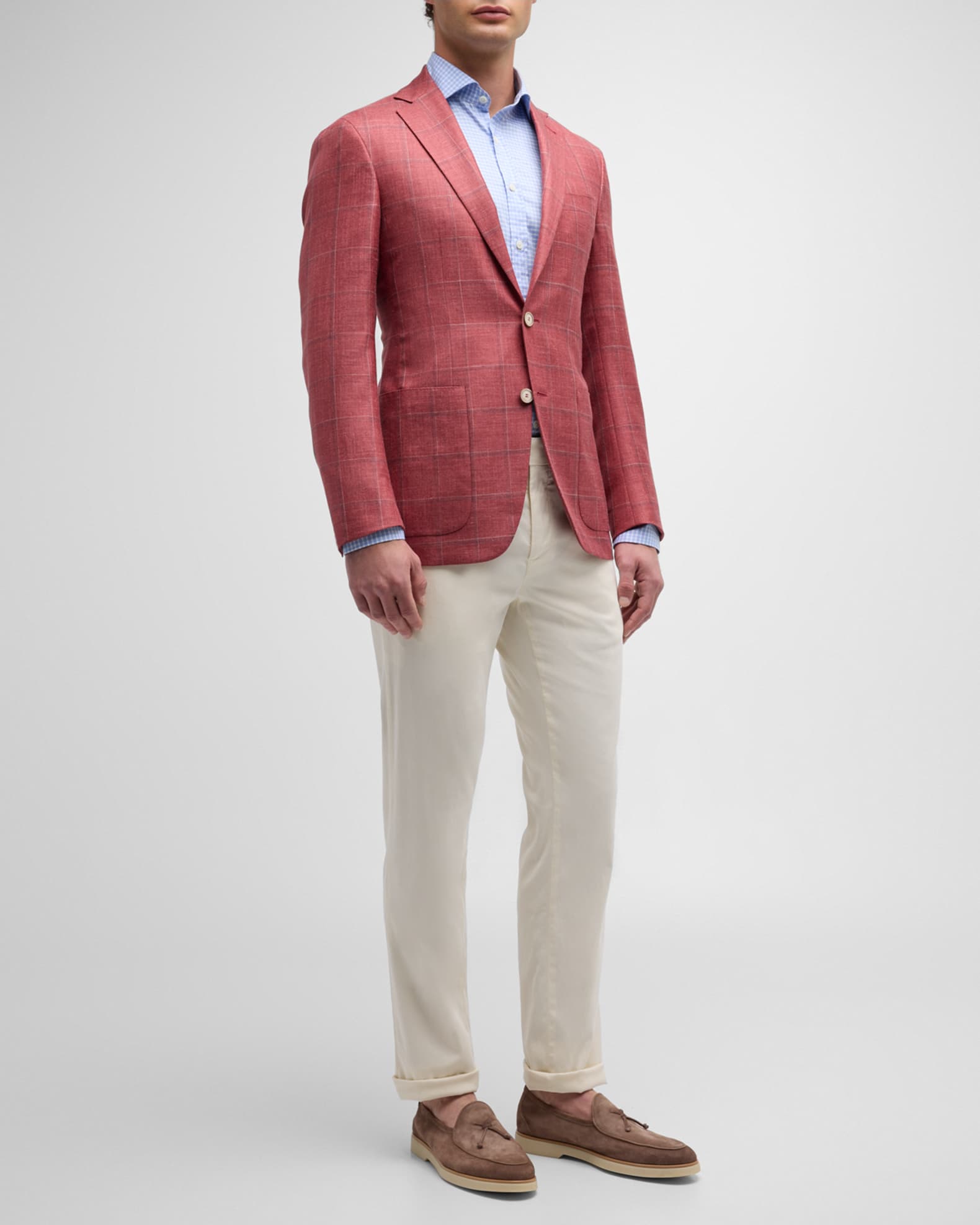 Red windowpane sport coat cheap