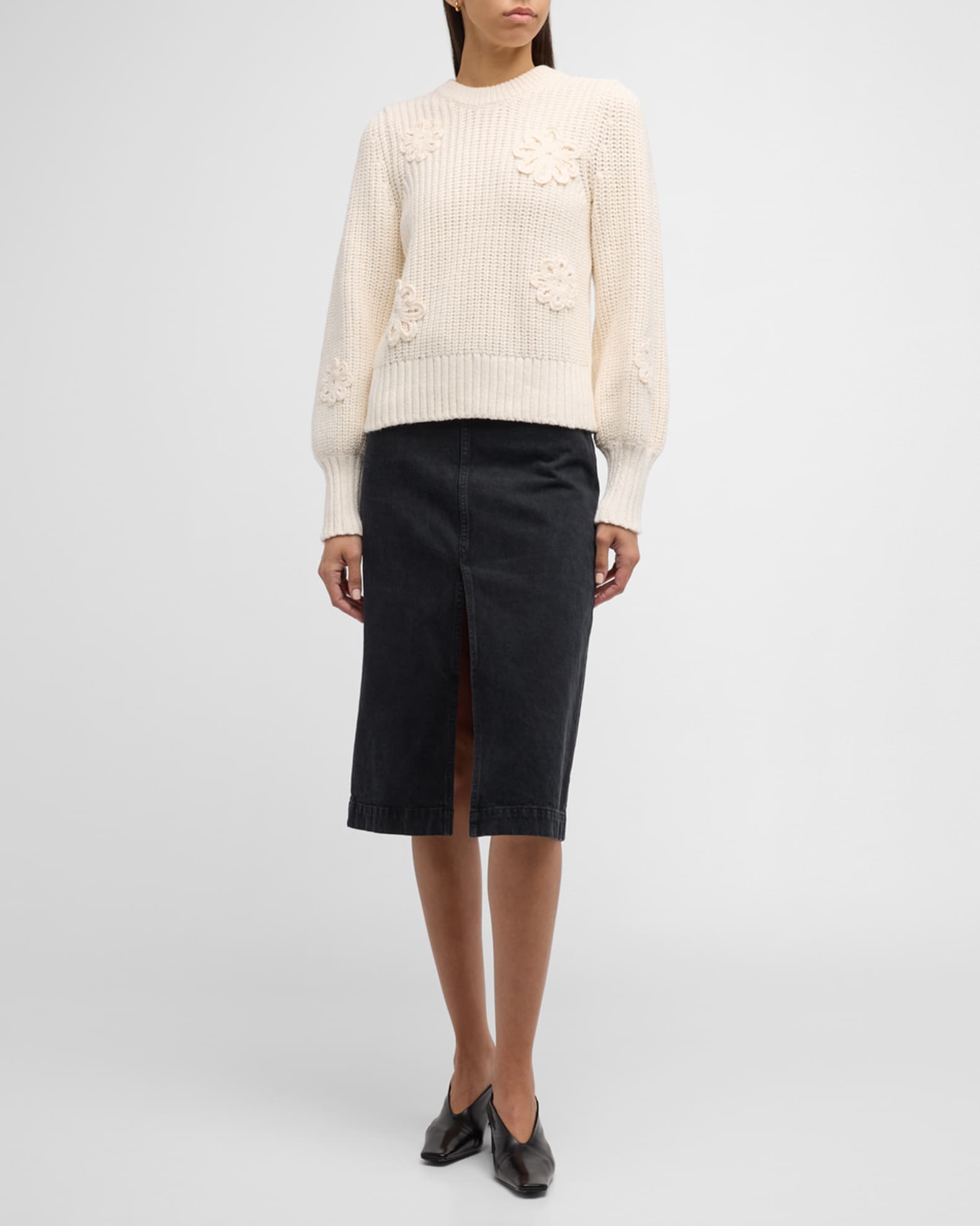Rails Romy Floral Applique Sweater | Neiman Marcus