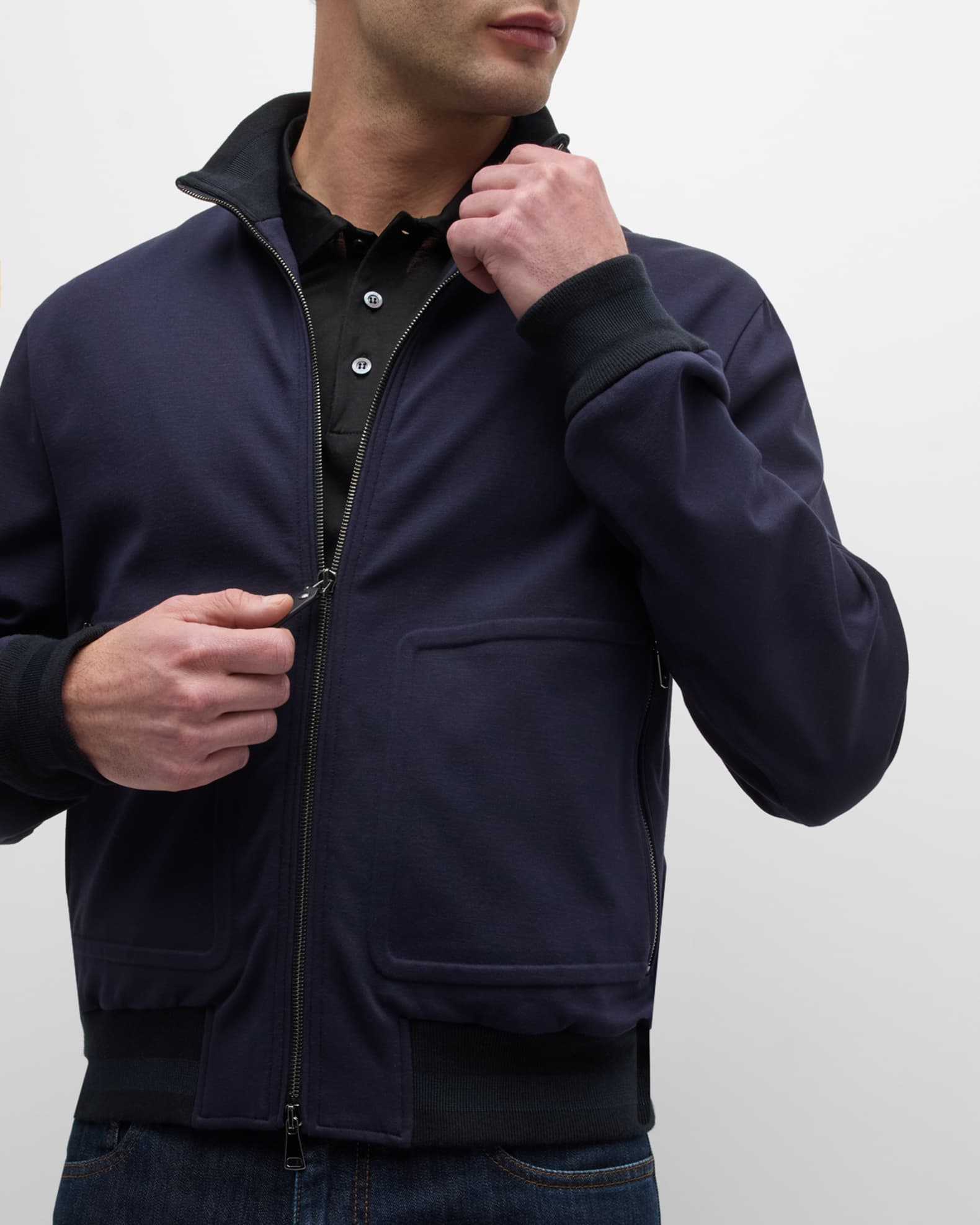 BOMBER NYLON METAL  FULLZIP  DOUBLE LATERAL POCKET