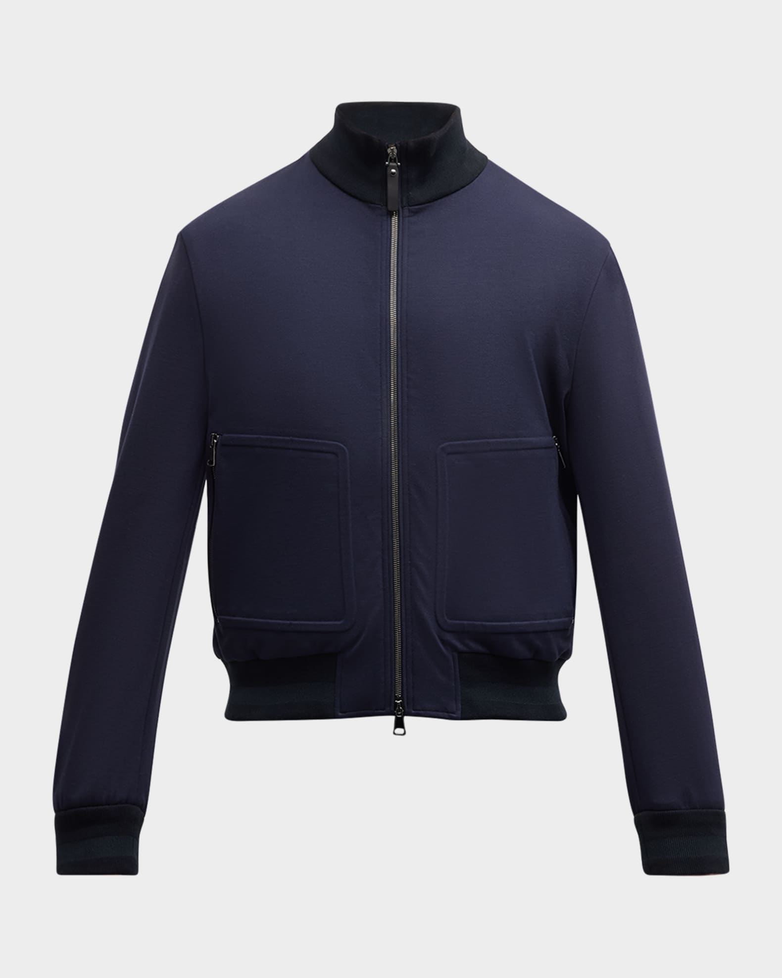 Canali Men s Full Zip Bomber Jacket Blue Men s 38 Coats Jackets Outerwear Bomber Jackets