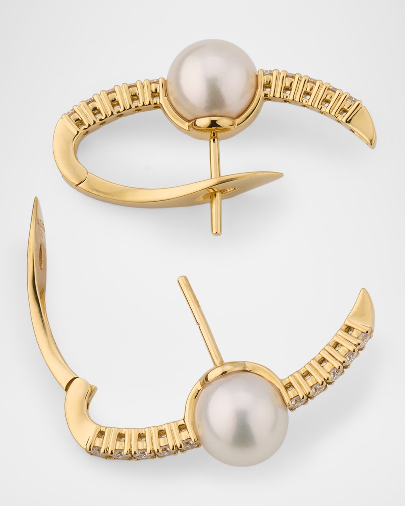 Mizuki 18K Yellow Gold Akoya Pearl & Diamond Earrings | Neiman Marcus
