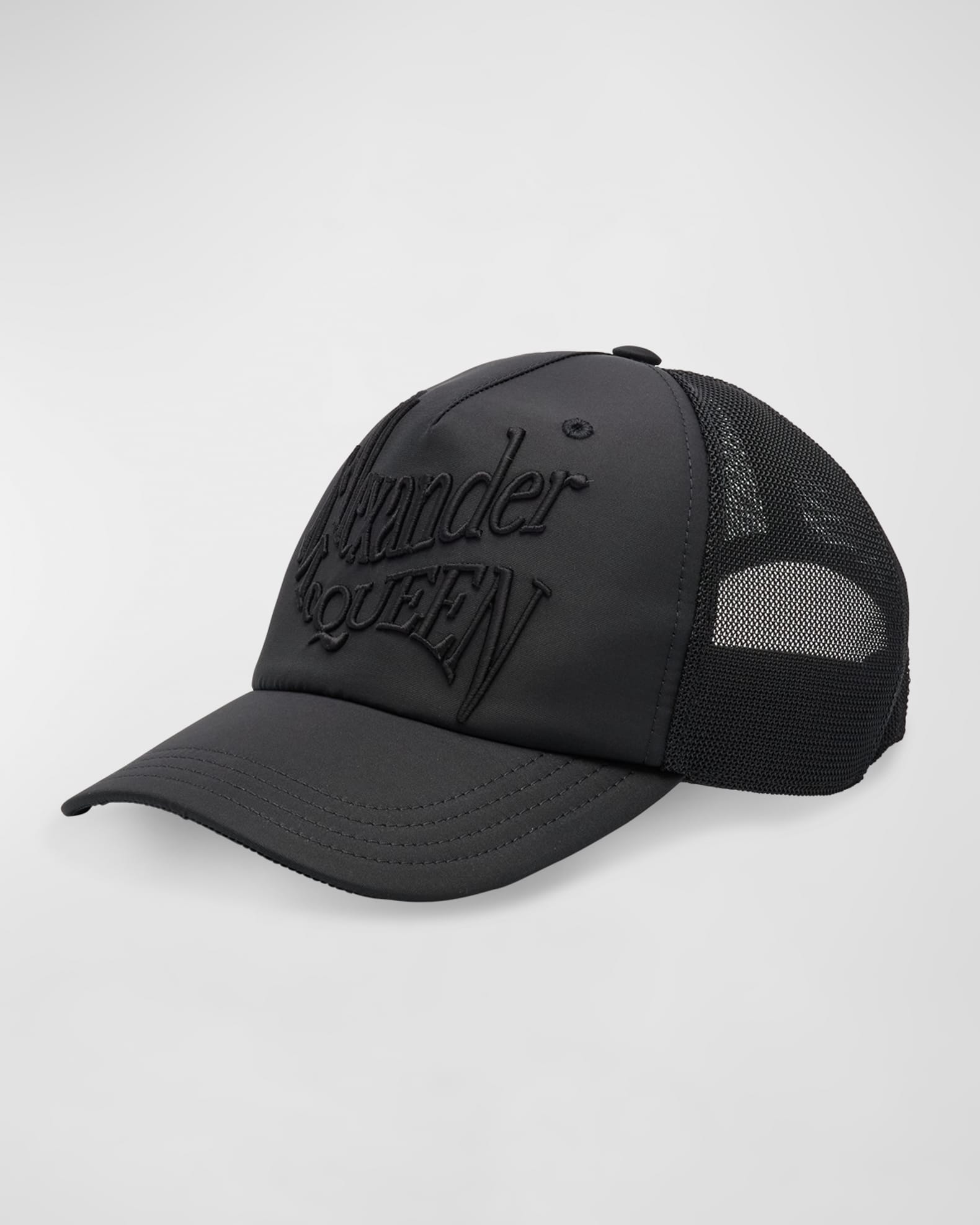 Alexander McQueen Men's Warped Logo Trucker Hat