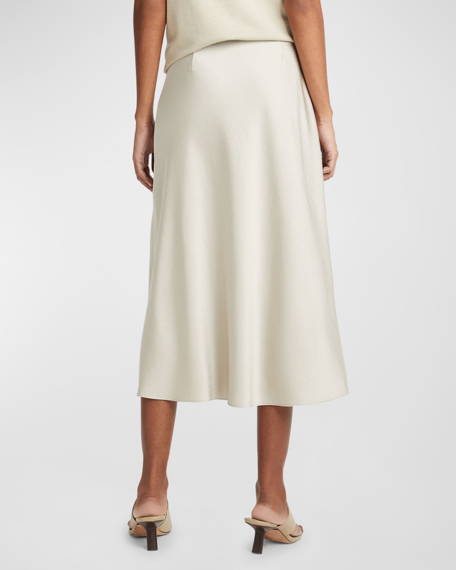 Satin Midi Slip Skirt