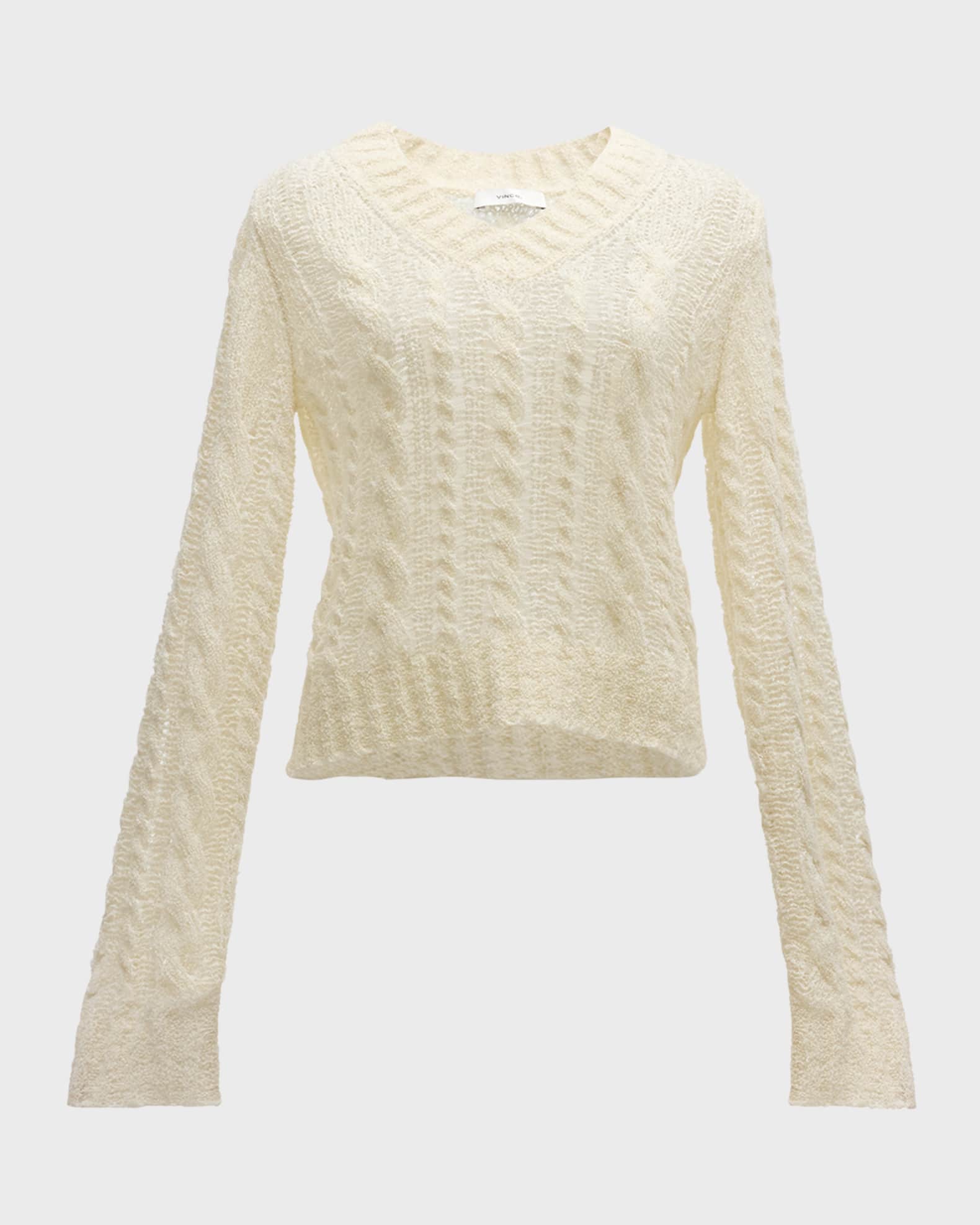 0260~V Neck Embroidered Wool Blend Sweater main image 1