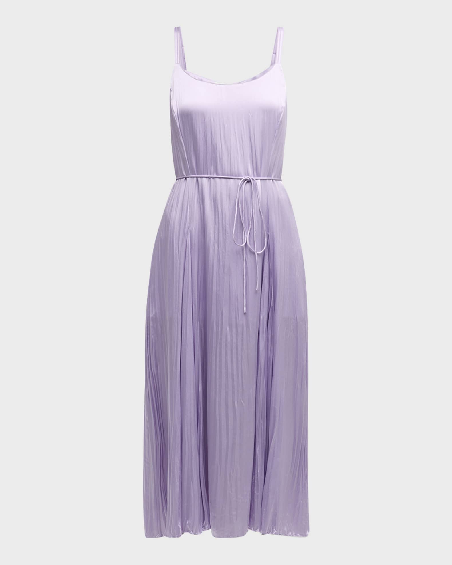 Vince pleated satin slip dress outlet