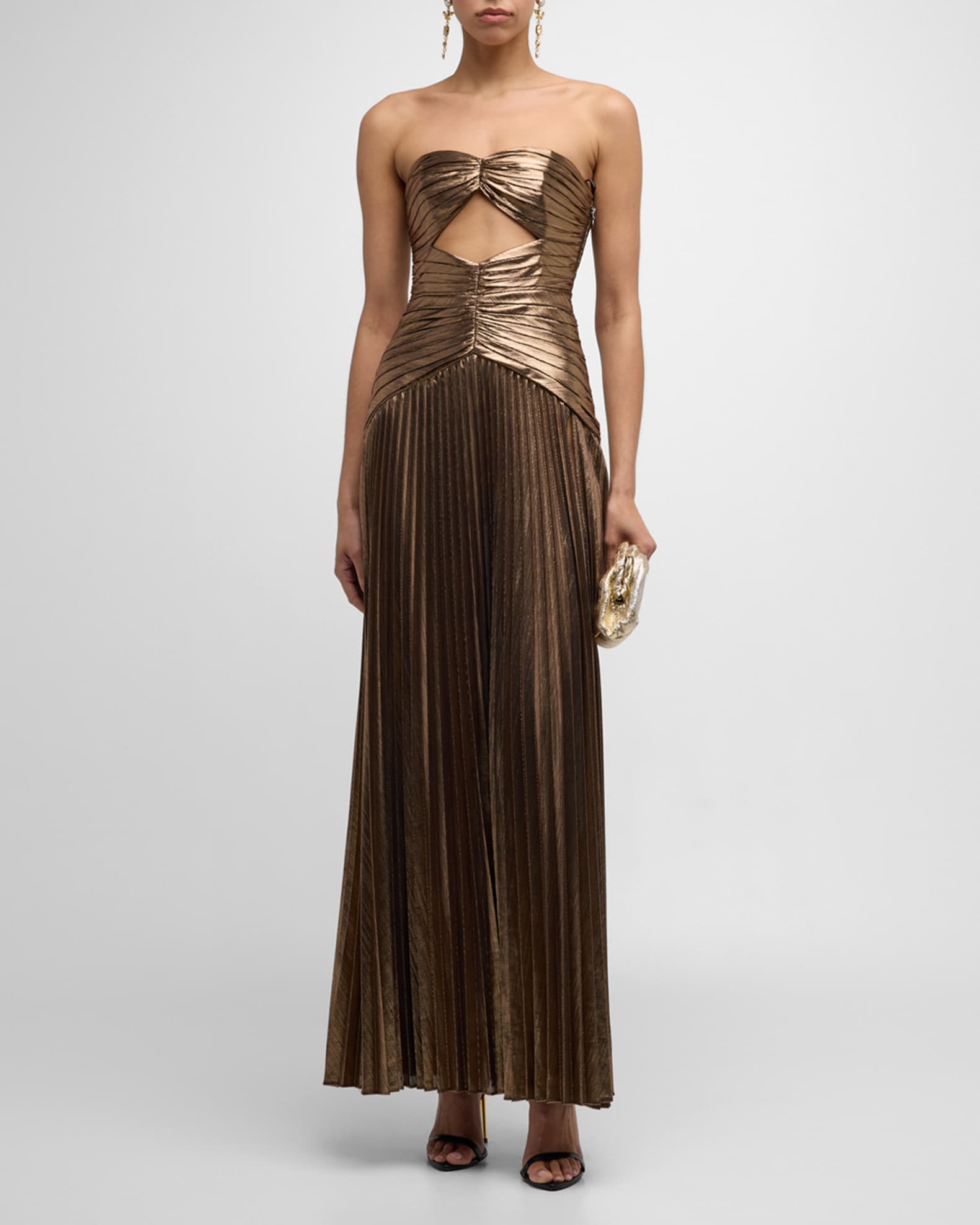 maxi a line dress with sleeves Elegant plus size A-line maxi dress with slit ruffle sleeves