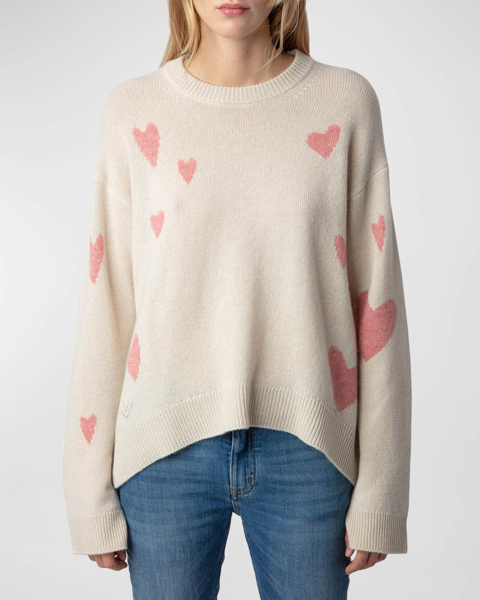 Zadig & Voltaire Markus Hearts Cashmere Sweater | Neiman Marcus