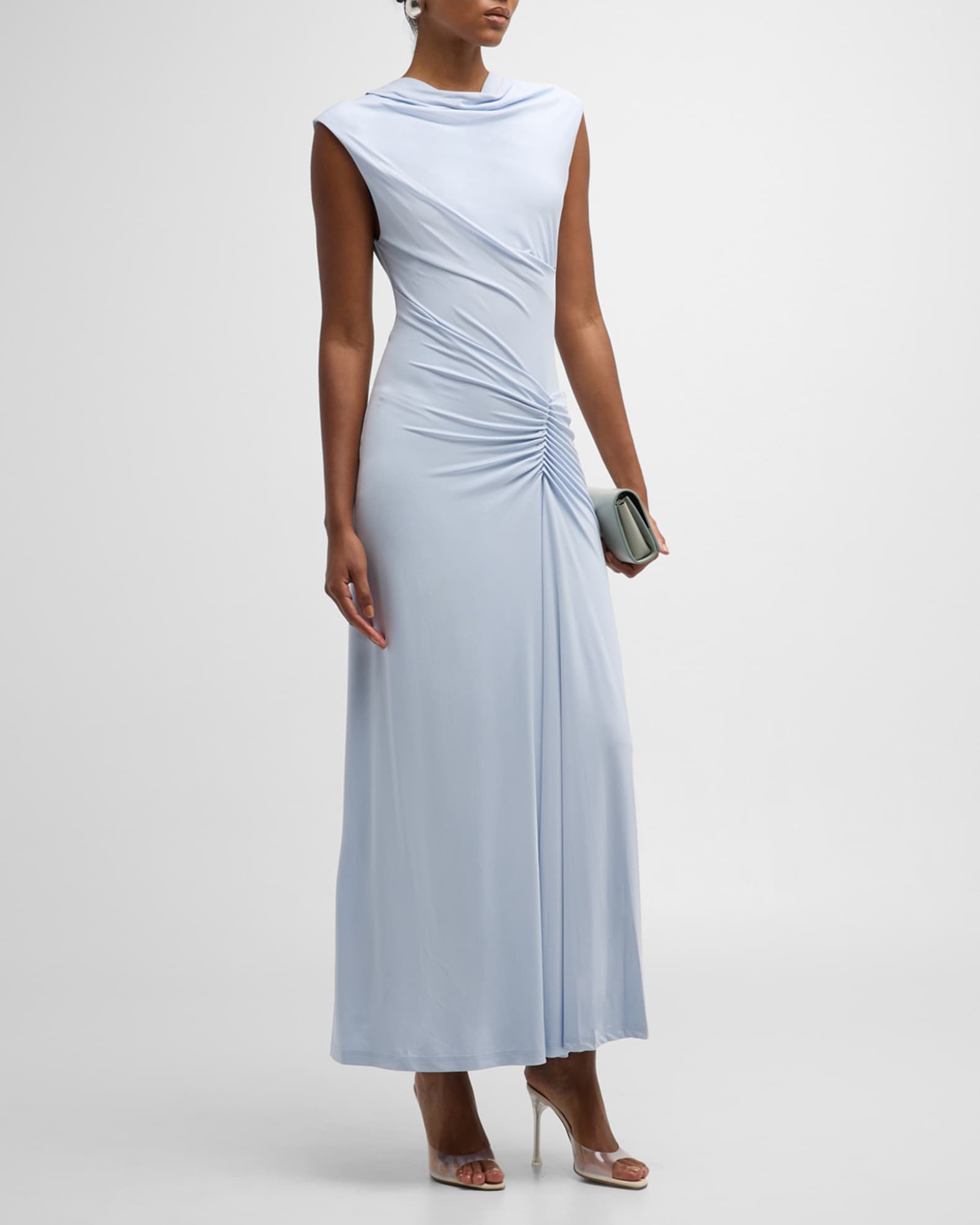 Acacia Sleeveless Draped Midi Dress