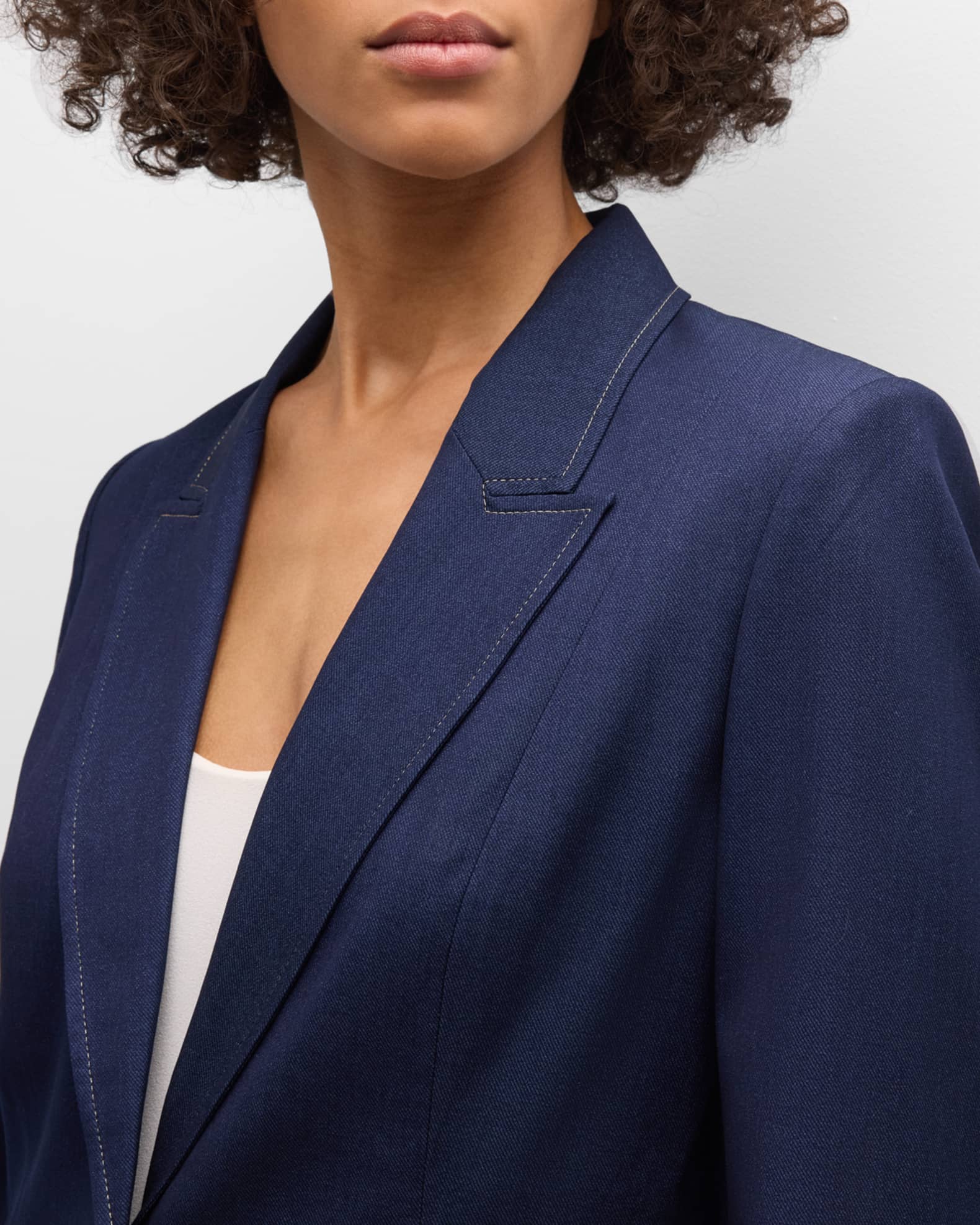 Tahari Pin Stripe Single Button Blazer Size 10
