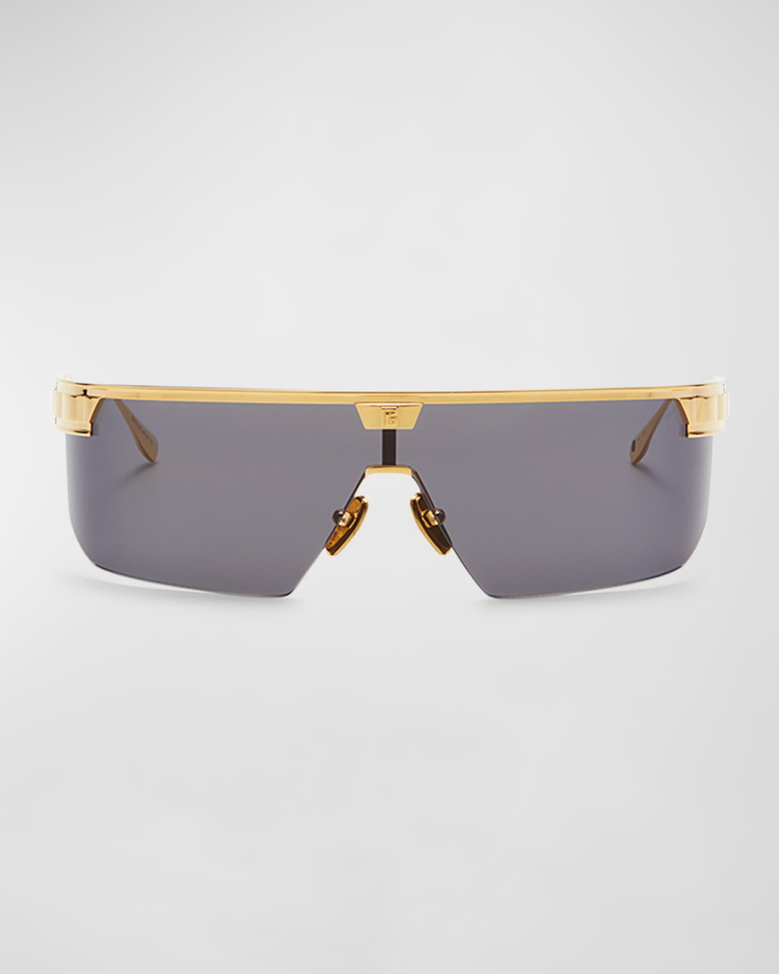 Major Half-Rimmed Titanium Shield Sunglasses  1