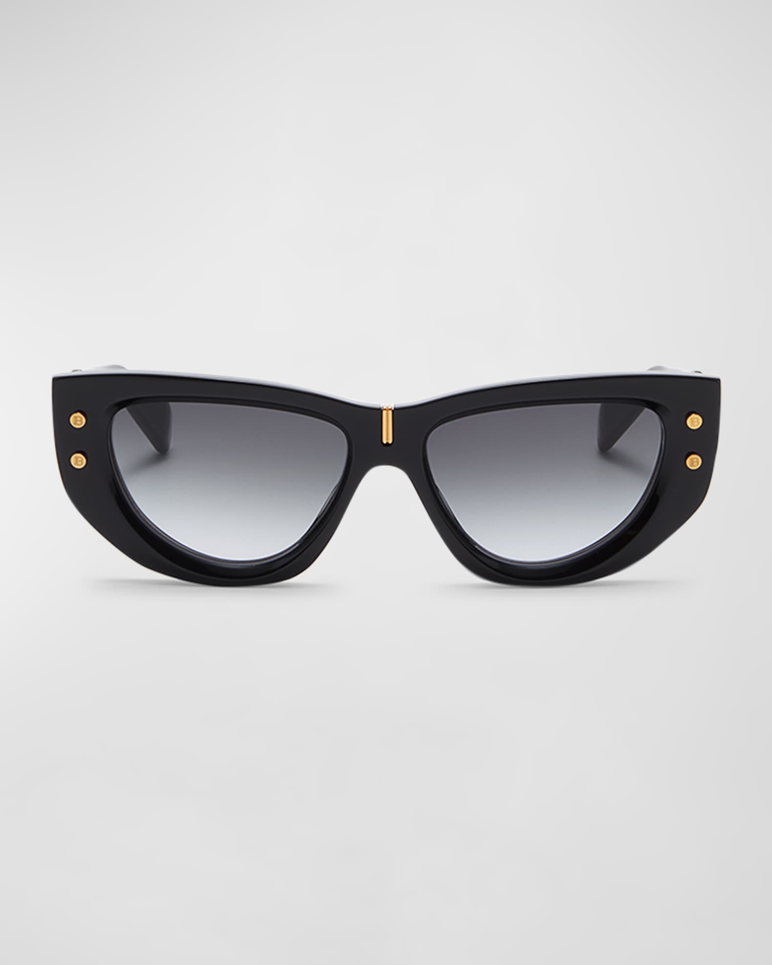 BALMAIN スクエアフレムサンクラス 1019000 0 Balmain Imperial Black Acetate & Titanium Rectangle