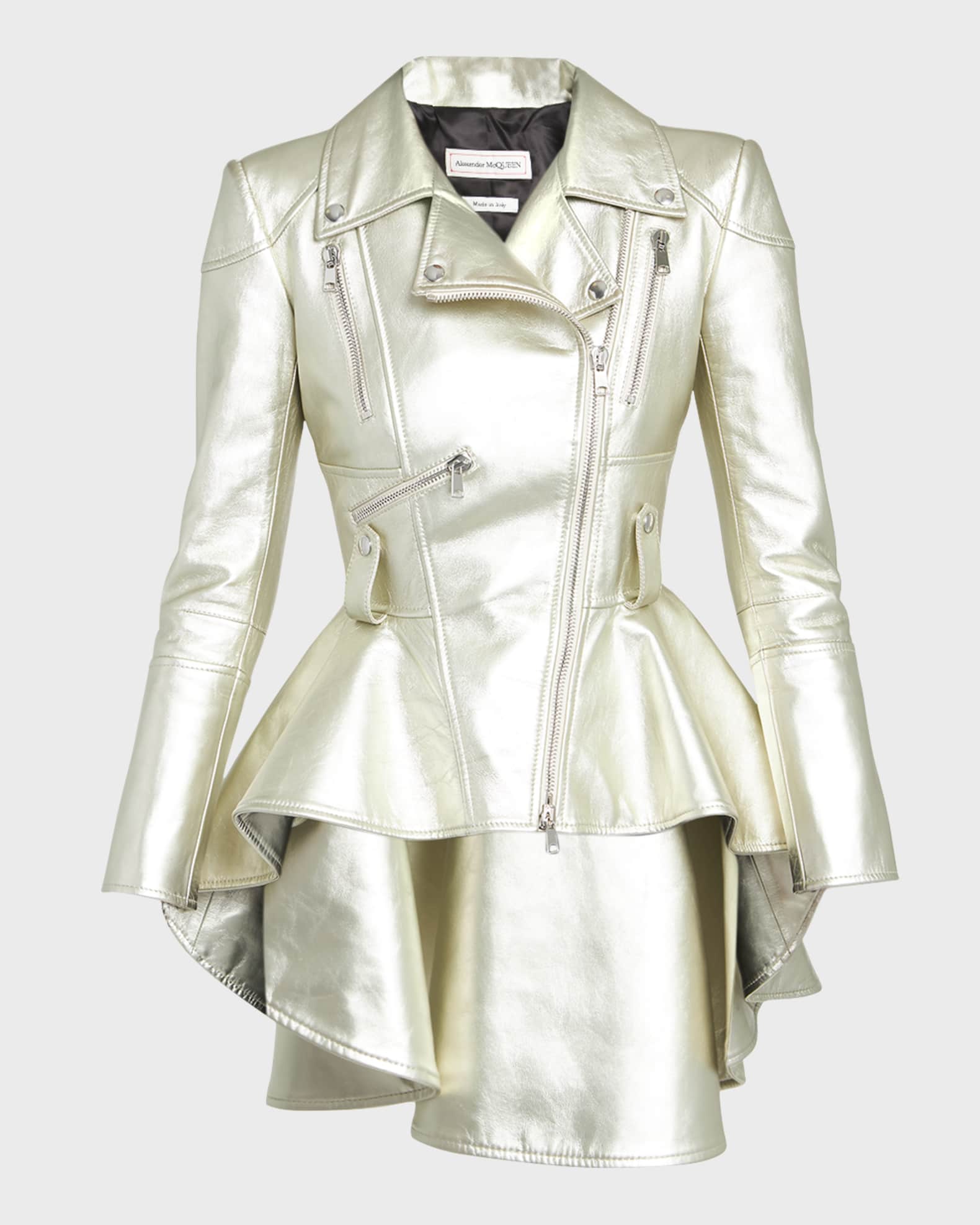 High low leather clearance jacket