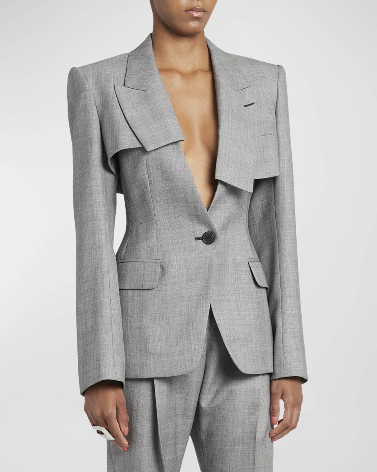Balmain Kids asymmetric single-breasted blazer - White