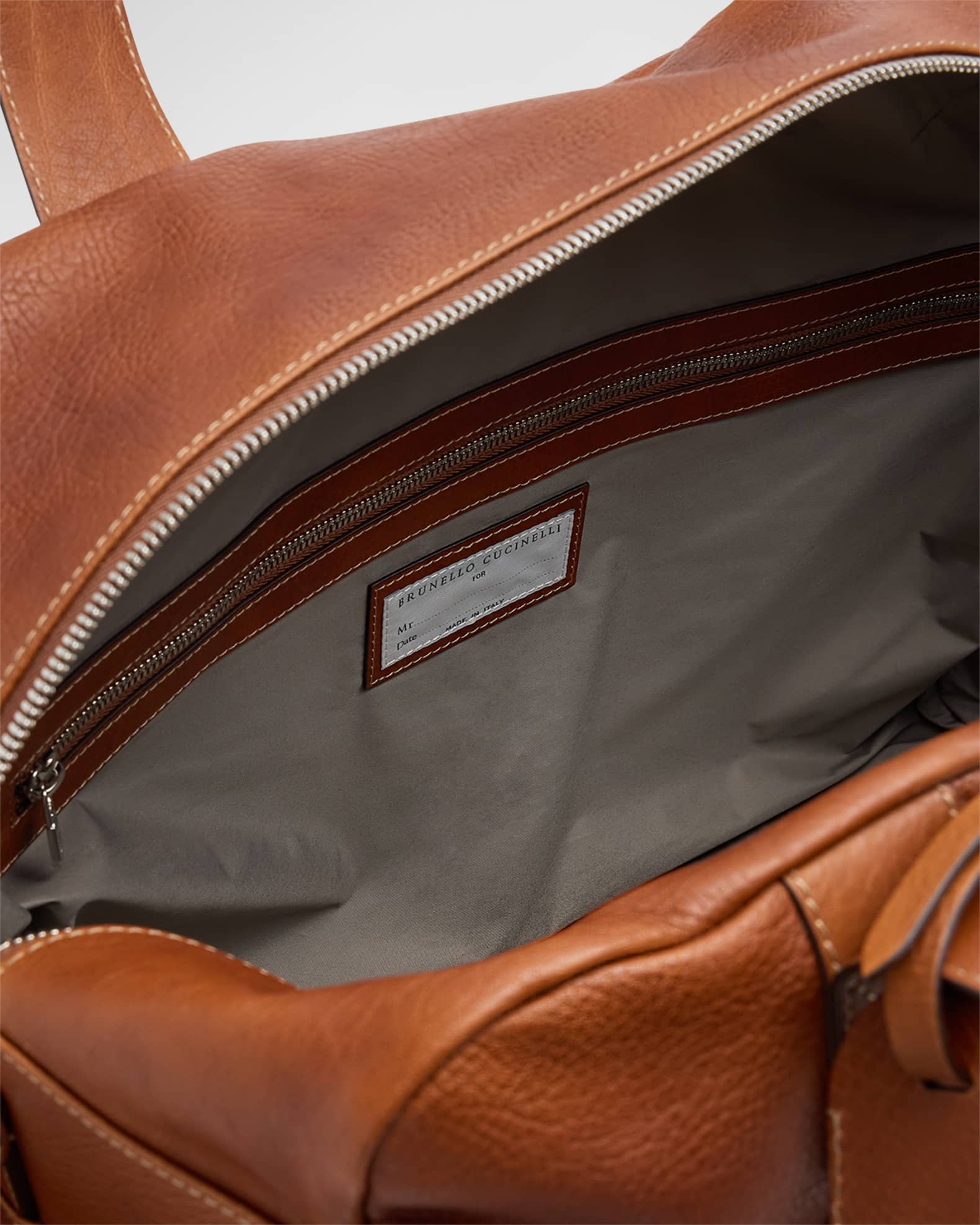 Brunello Cucinelli Men's Grained Calfskin Leisure Duffel Bag