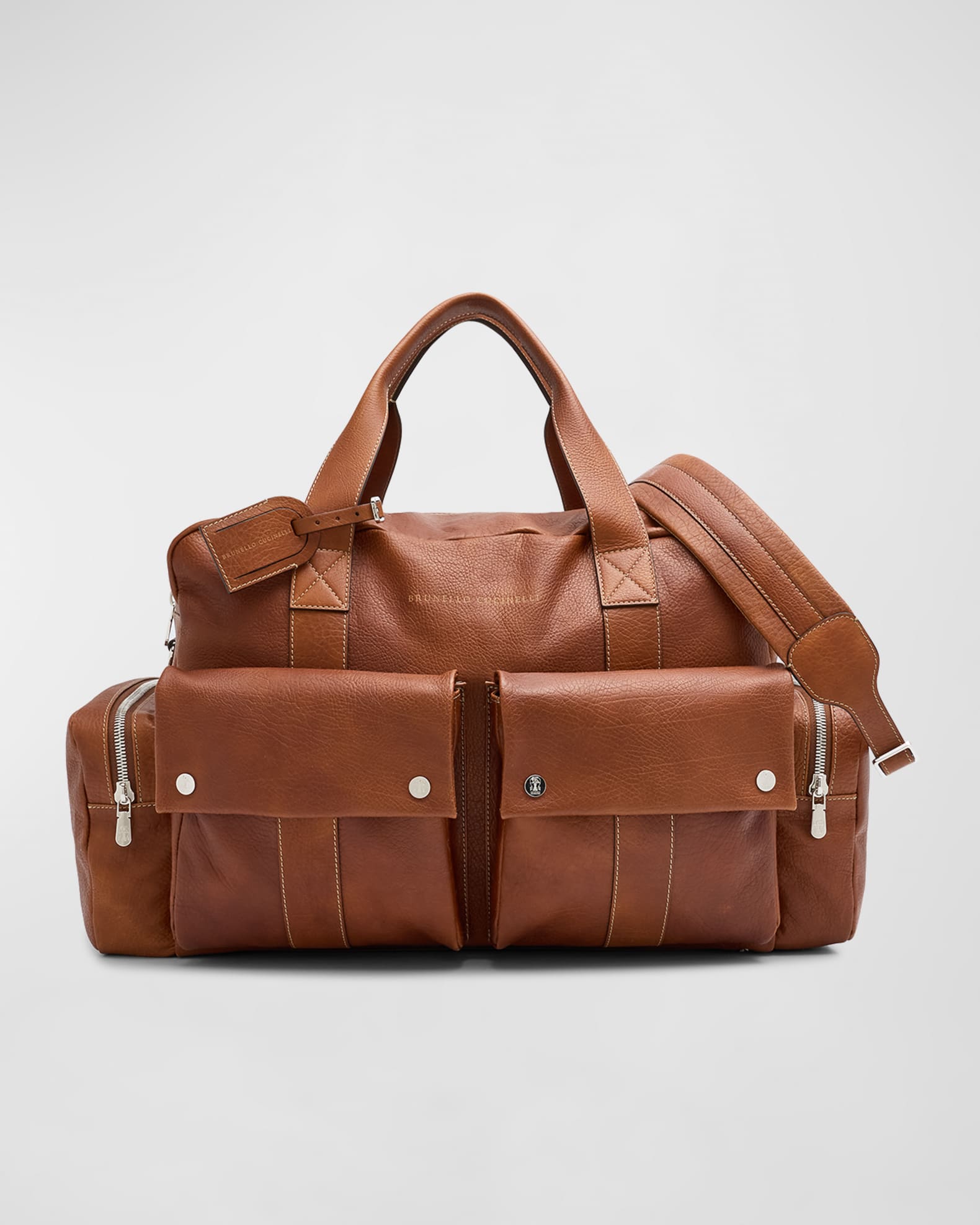 Brunello Cucinelli Men's Grained Calfskin Leisure Duffel Bag