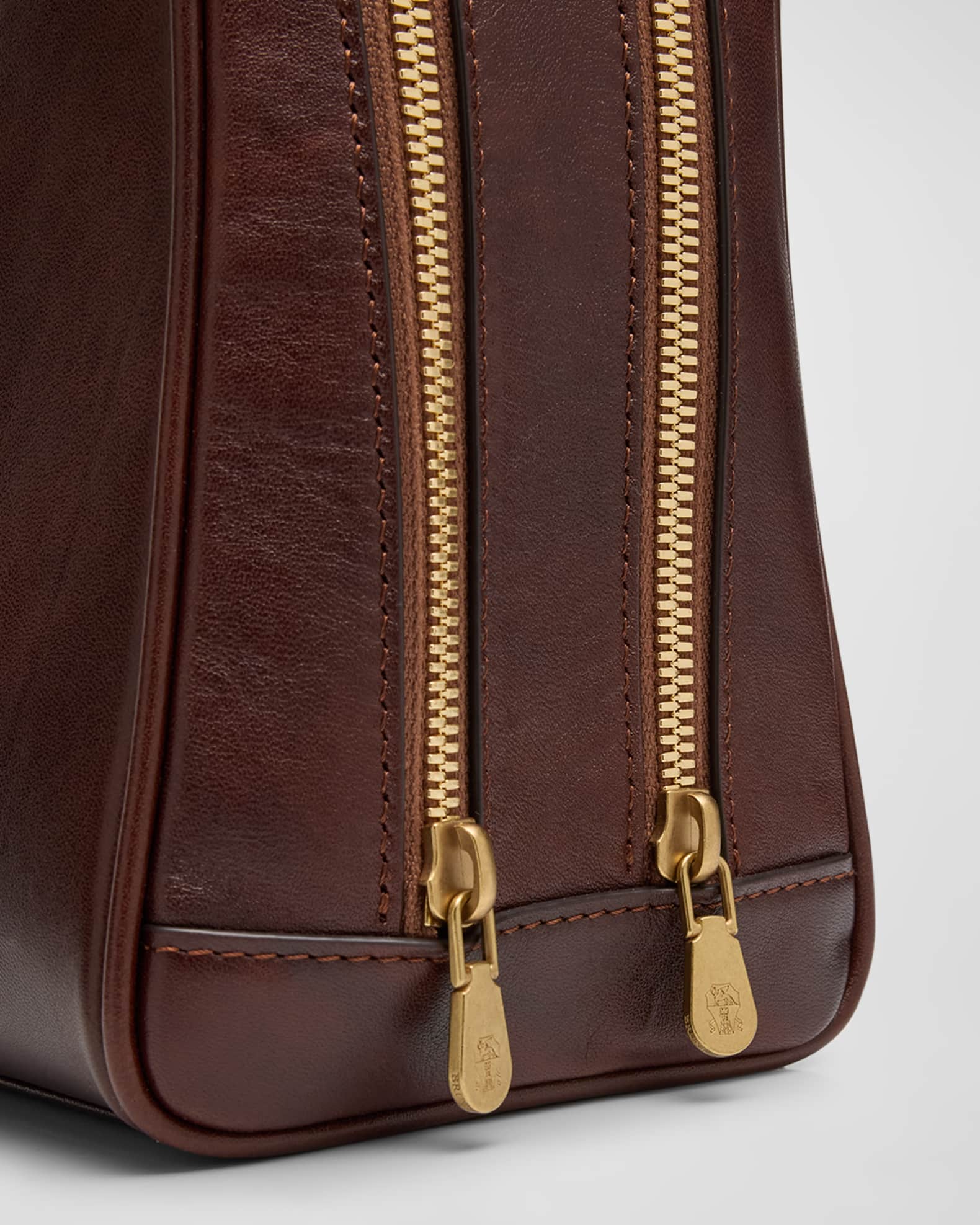 Brunello Cucinelli Men's Leather Toiletry Bag | Neiman Marcus