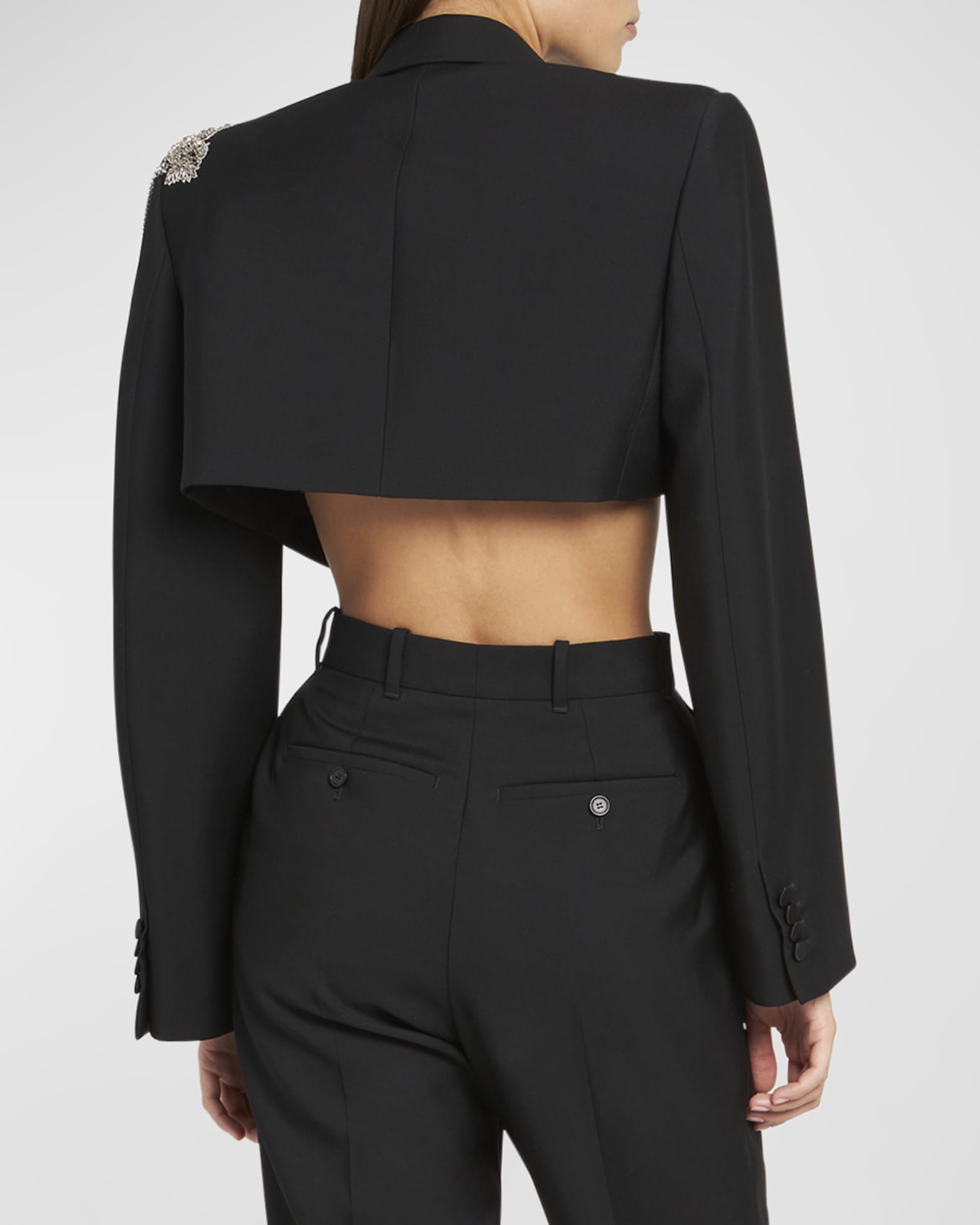 Crop tuxedo clearance jacket