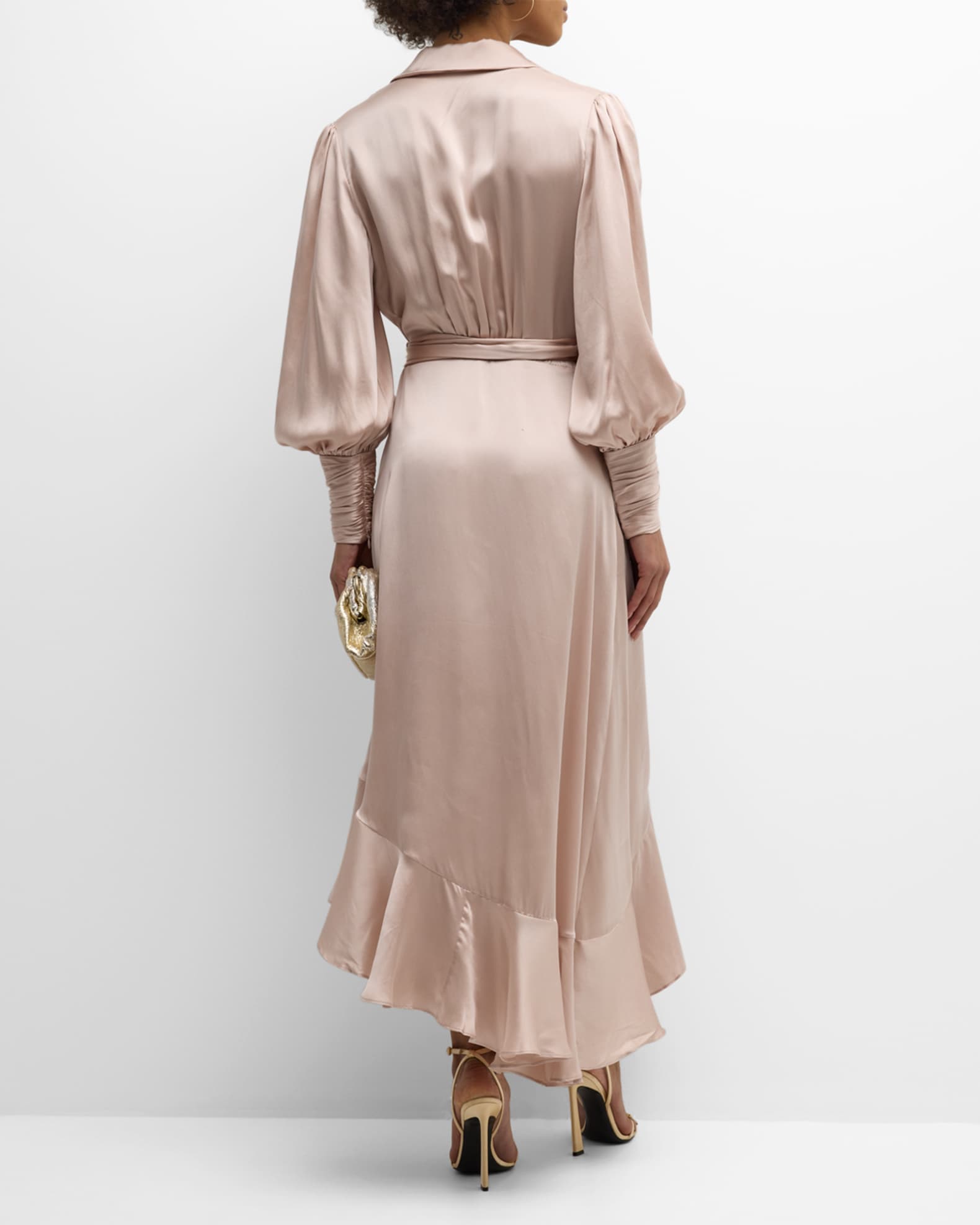 Zimmermann Silk Wrap Midi Dress | Neiman Marcus