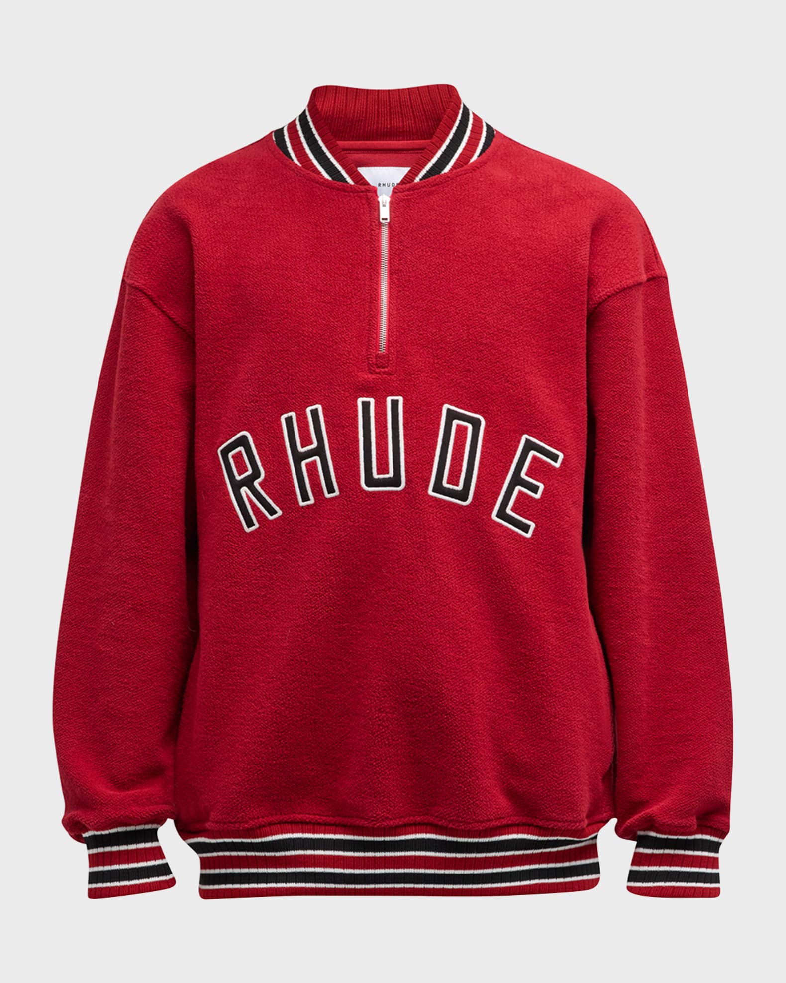 Rhude Men's QuarterZip Varsity Sweater Neiman Marcus