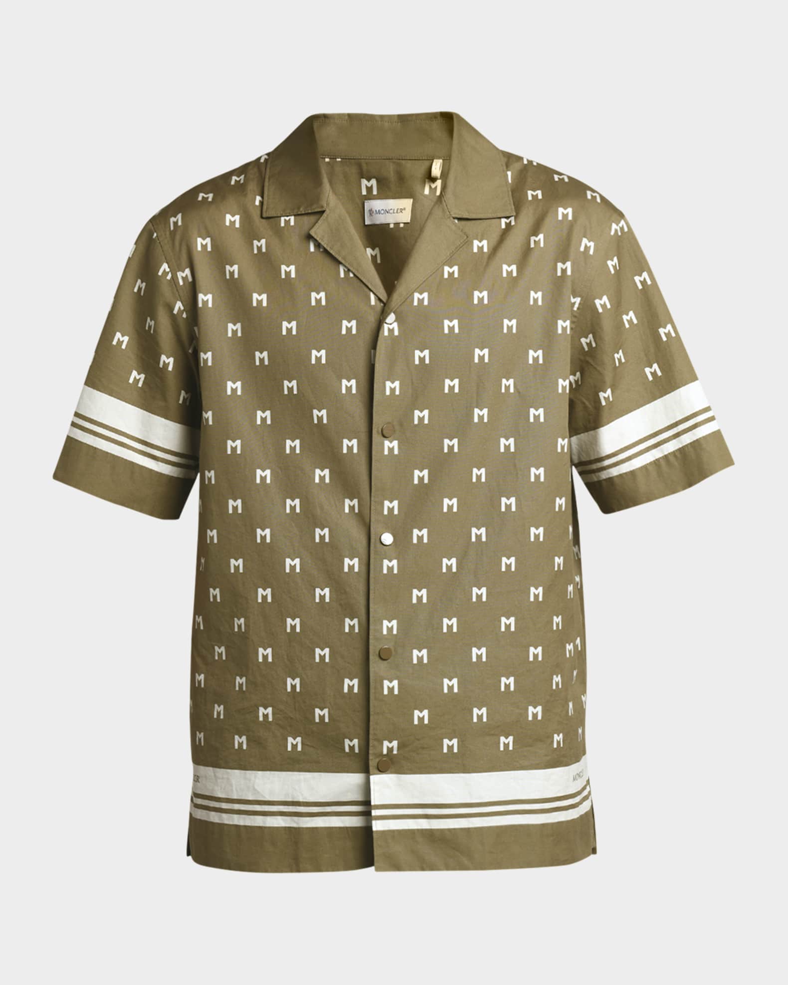 Moncler Men's MPrint Camp Shirt Neiman Marcus