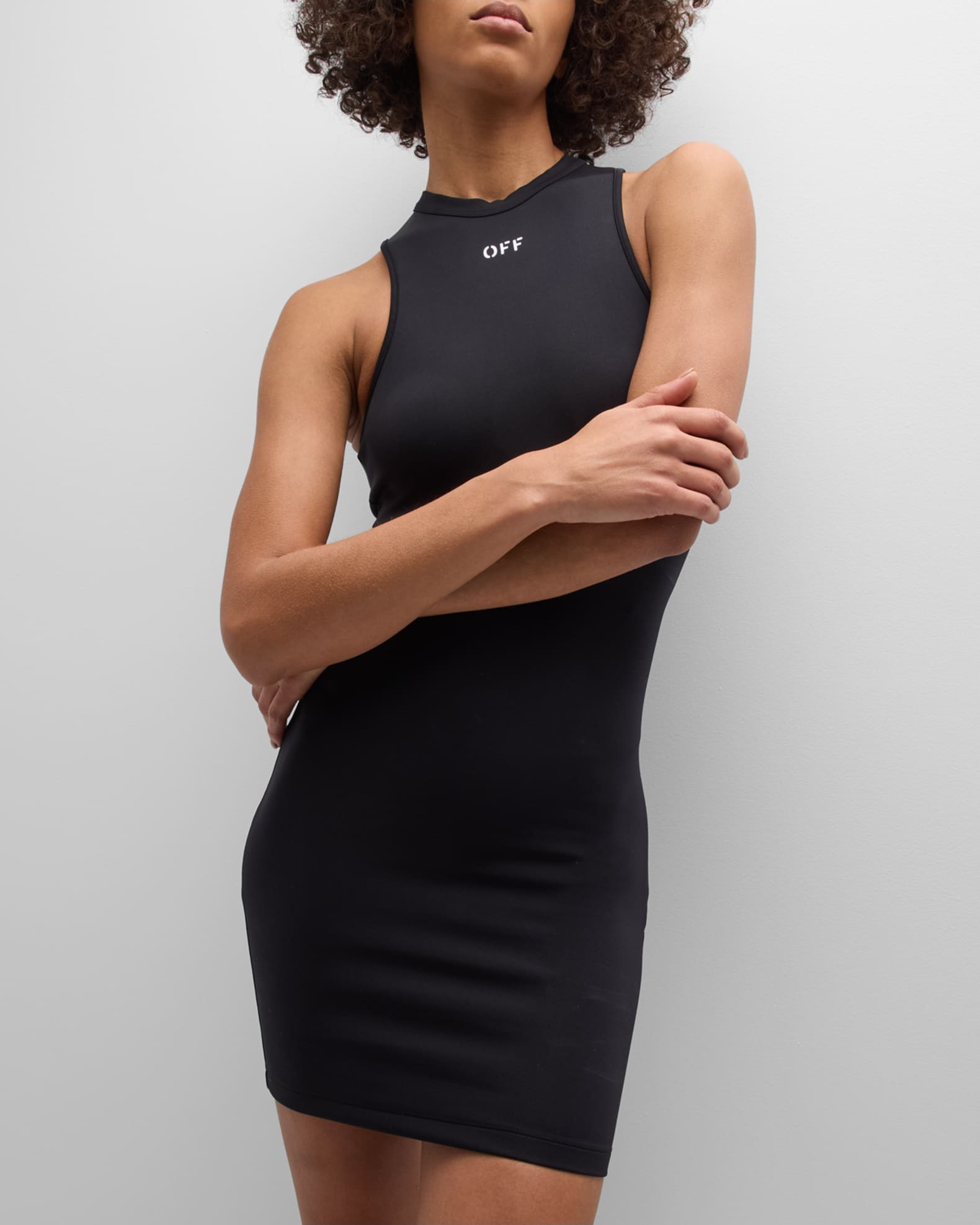 Off-White Blue Off Stamp Sleek Minidress