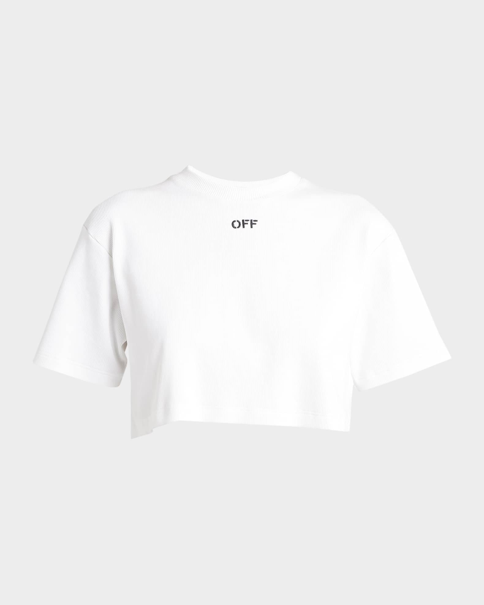 OFF-WHITE - Logo Cotton Cropped T-shirt