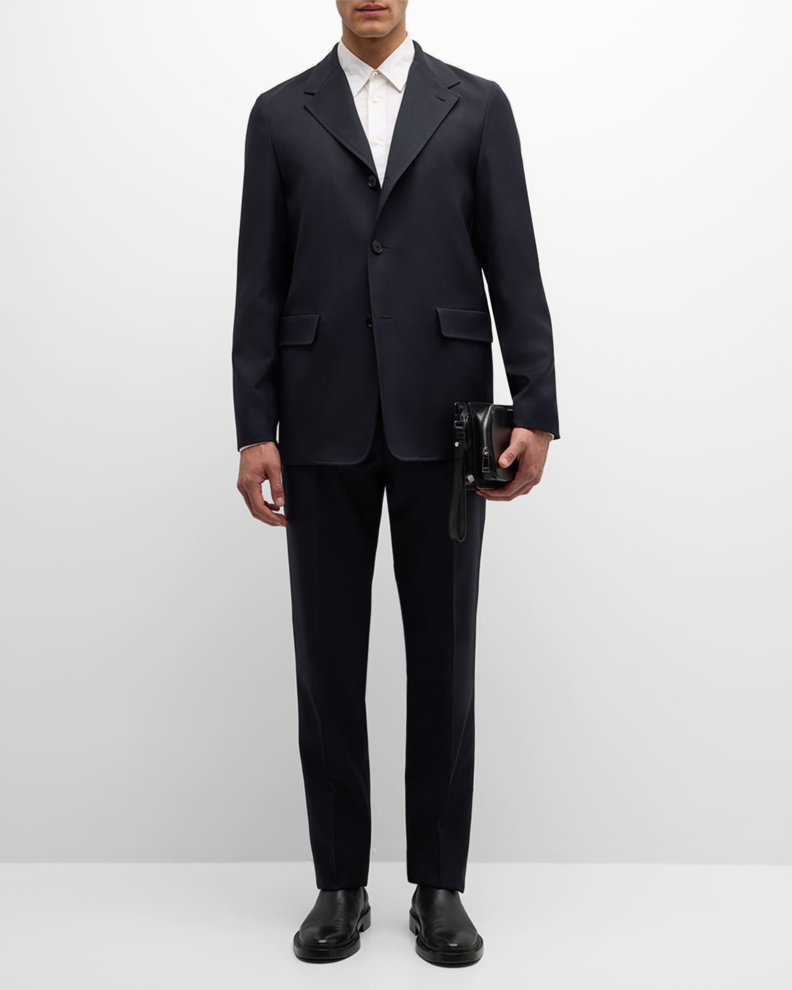 Jil Sander Men's Wool Gabardine Suit Jacket | Neiman Marcus
