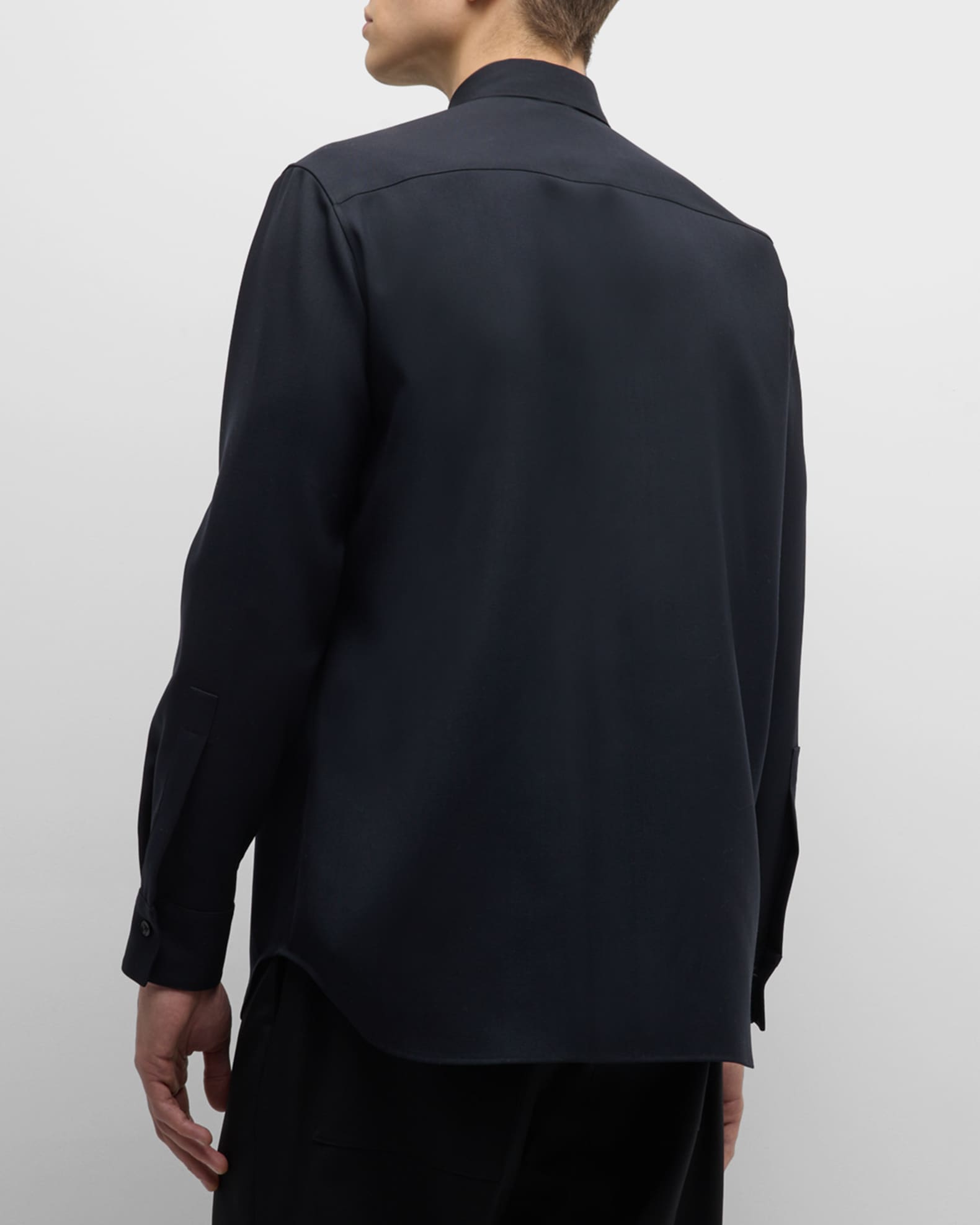 Jil Sander gabardine wool shirt - Blue