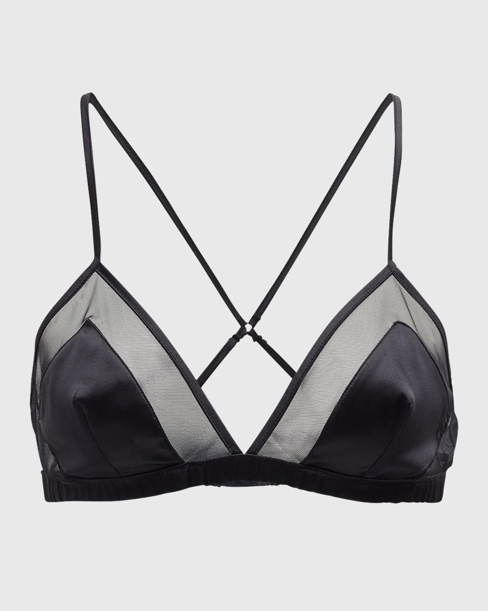 Dolce&Gabbana Mesh-Trim Satin Triangle Bra