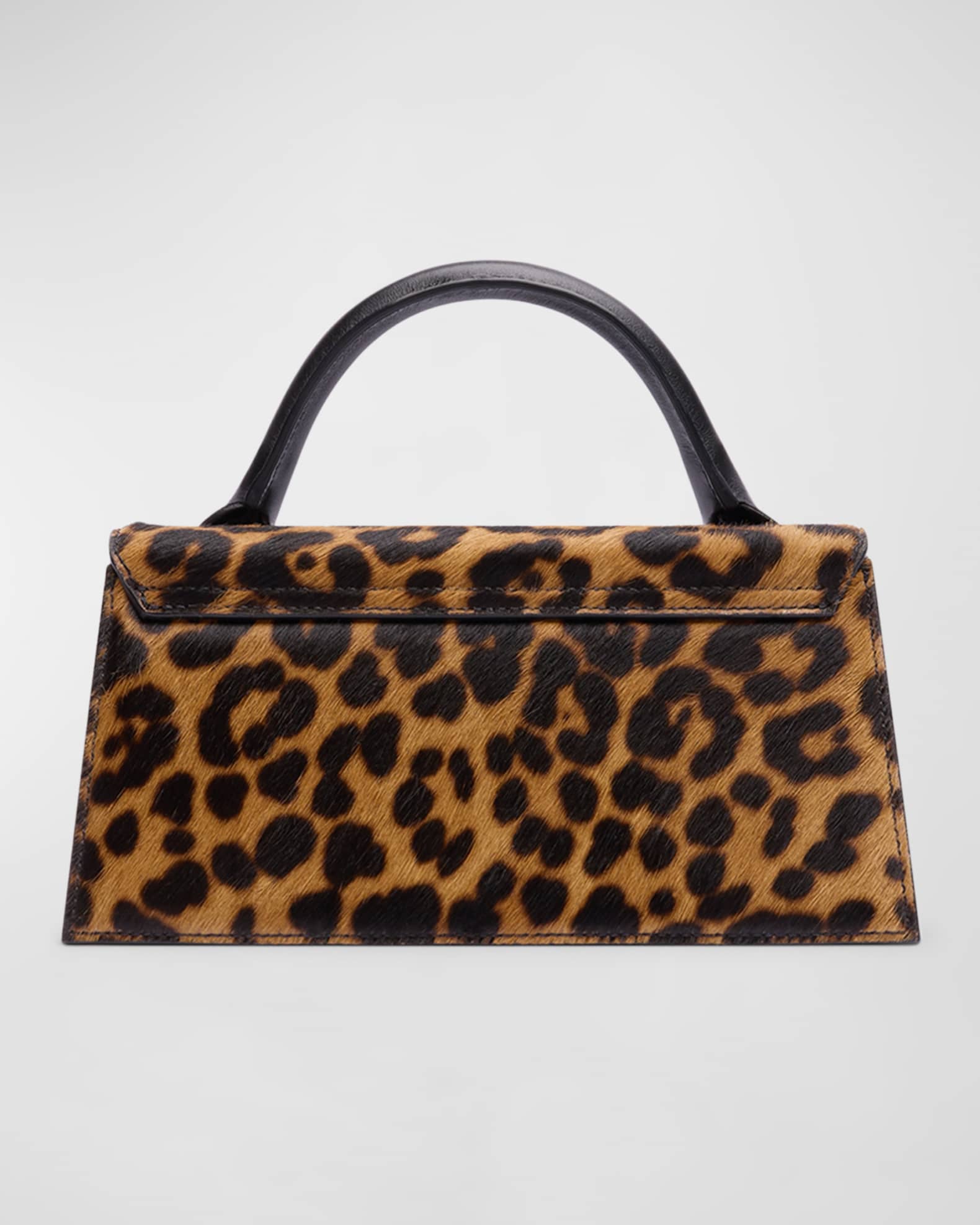 Jacquemus Le Chiquito Long Leopard Calf Hair Top Handle Bag