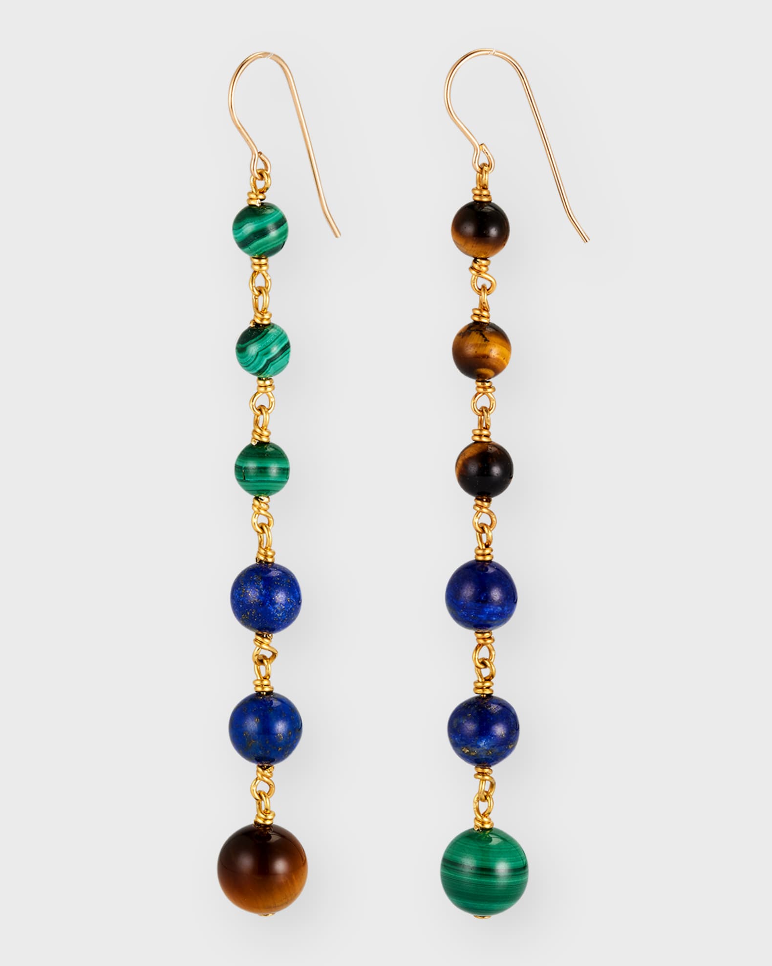NEST Jewelry Malachite Tigers Eye and Lapis Earrings Neiman Marcus