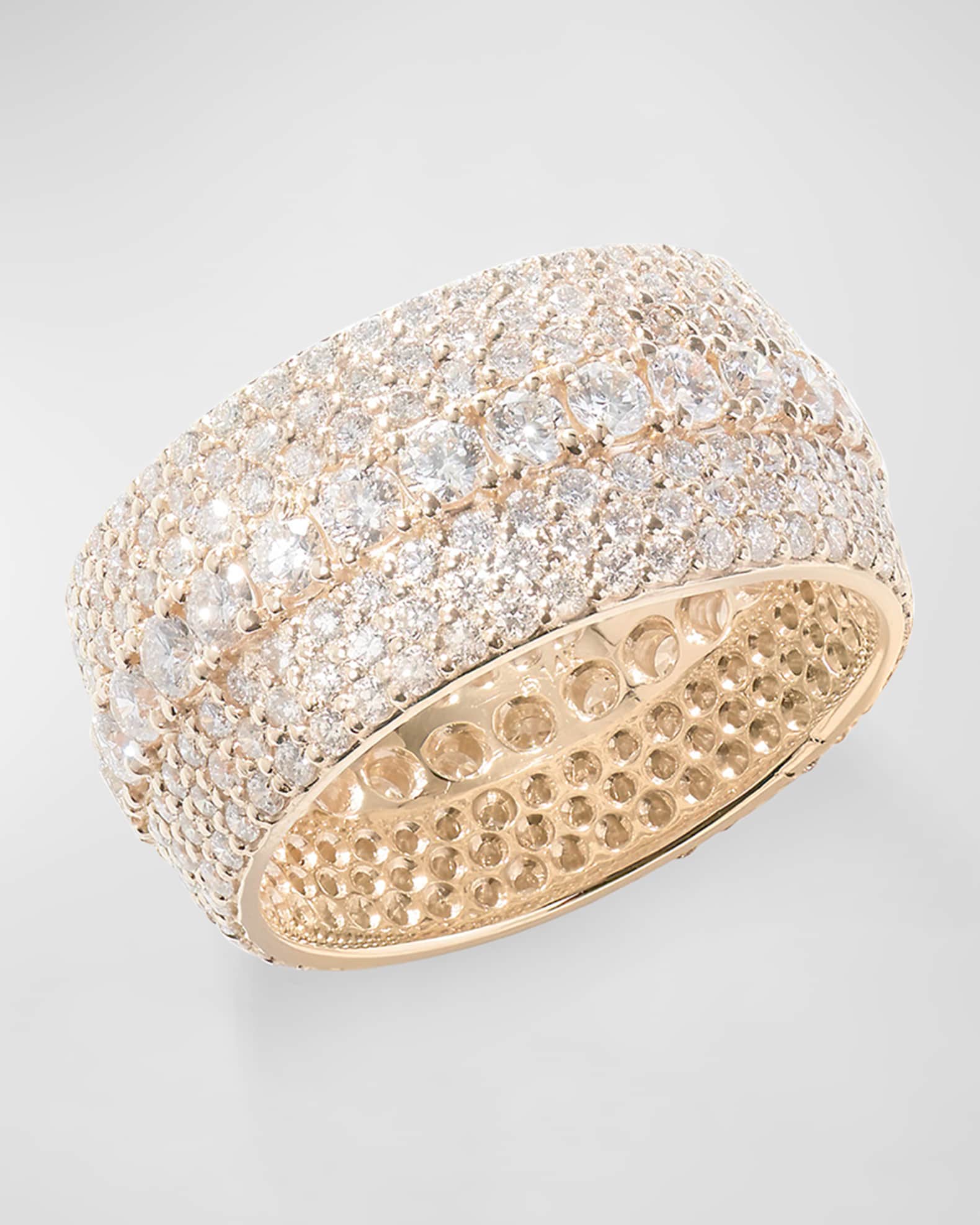 Curved Mega Flawless Diamond Cigar Ring, Size 7 0