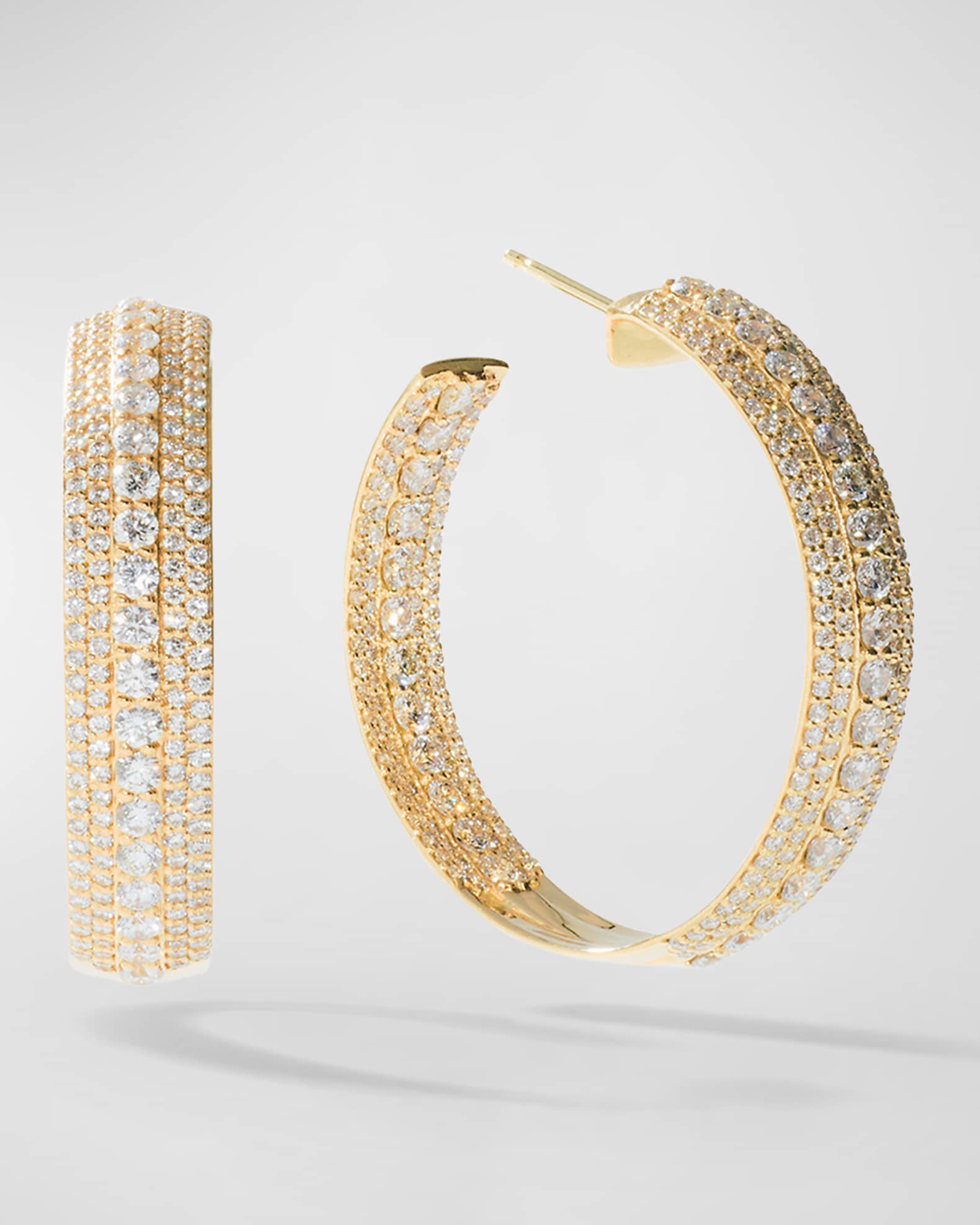 Curved Mega Flawless Hoop Earrings, 30mm  0