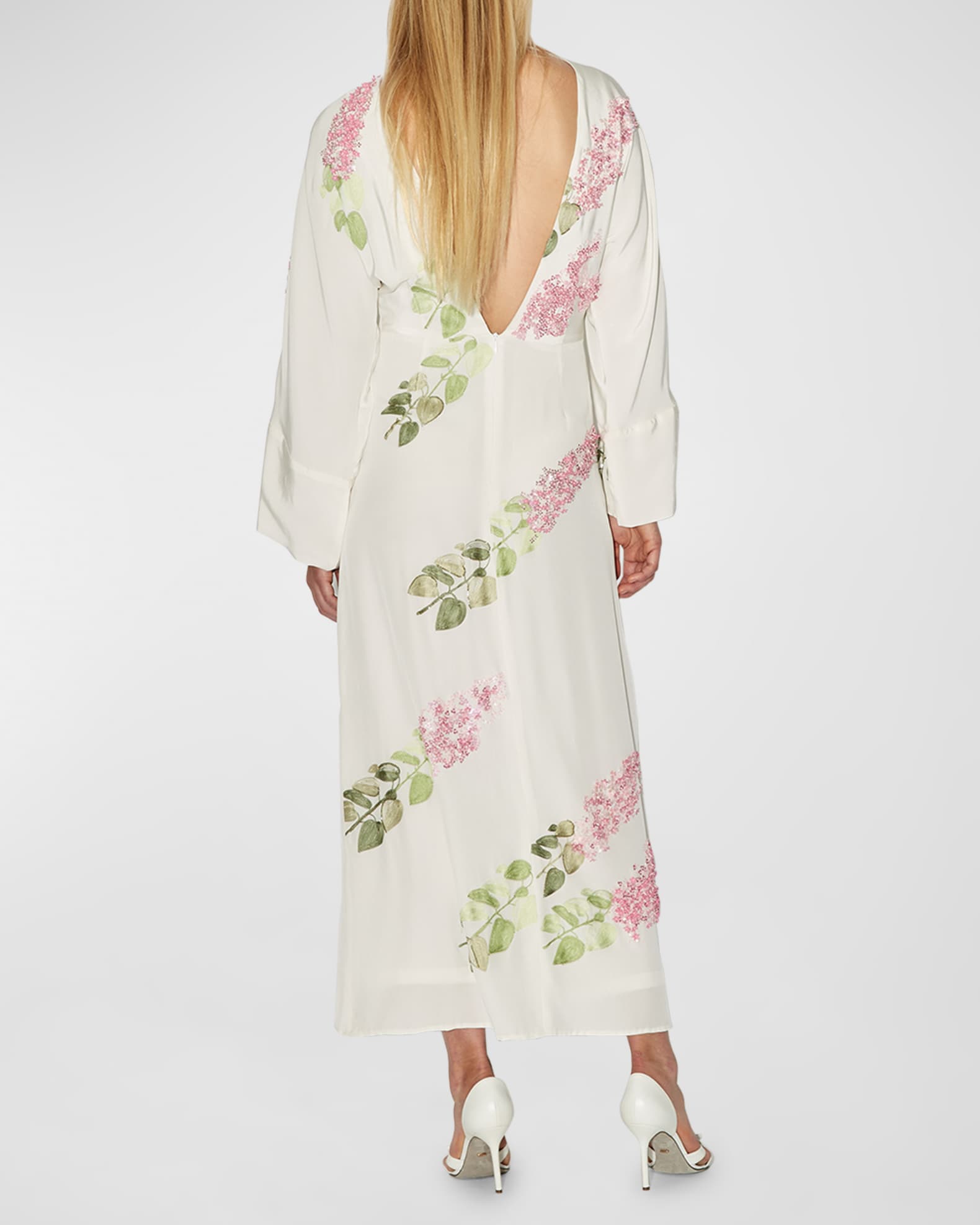 Emmanuelle Long Sleeve Embellished Maxi Dress