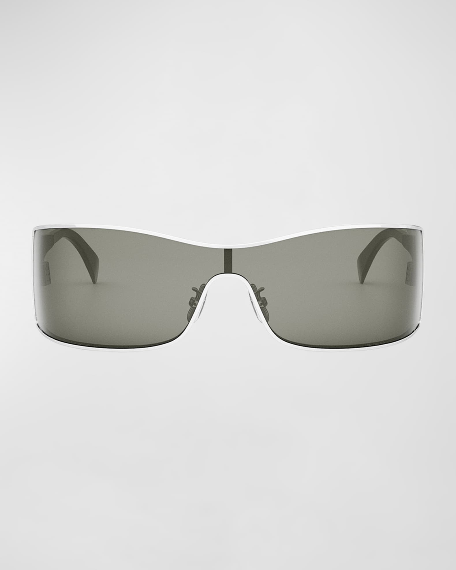 Celine Maxi Triomphe Metal Rectangular Shield Sunglasses
