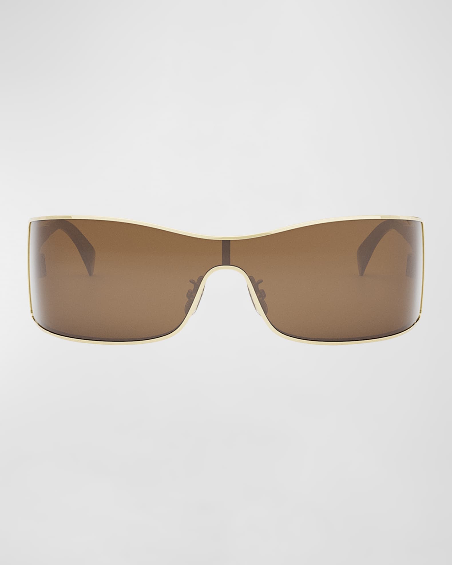 Celine Maxi Triomphe Metal Rectangular Shield Sunglasses | Neiman