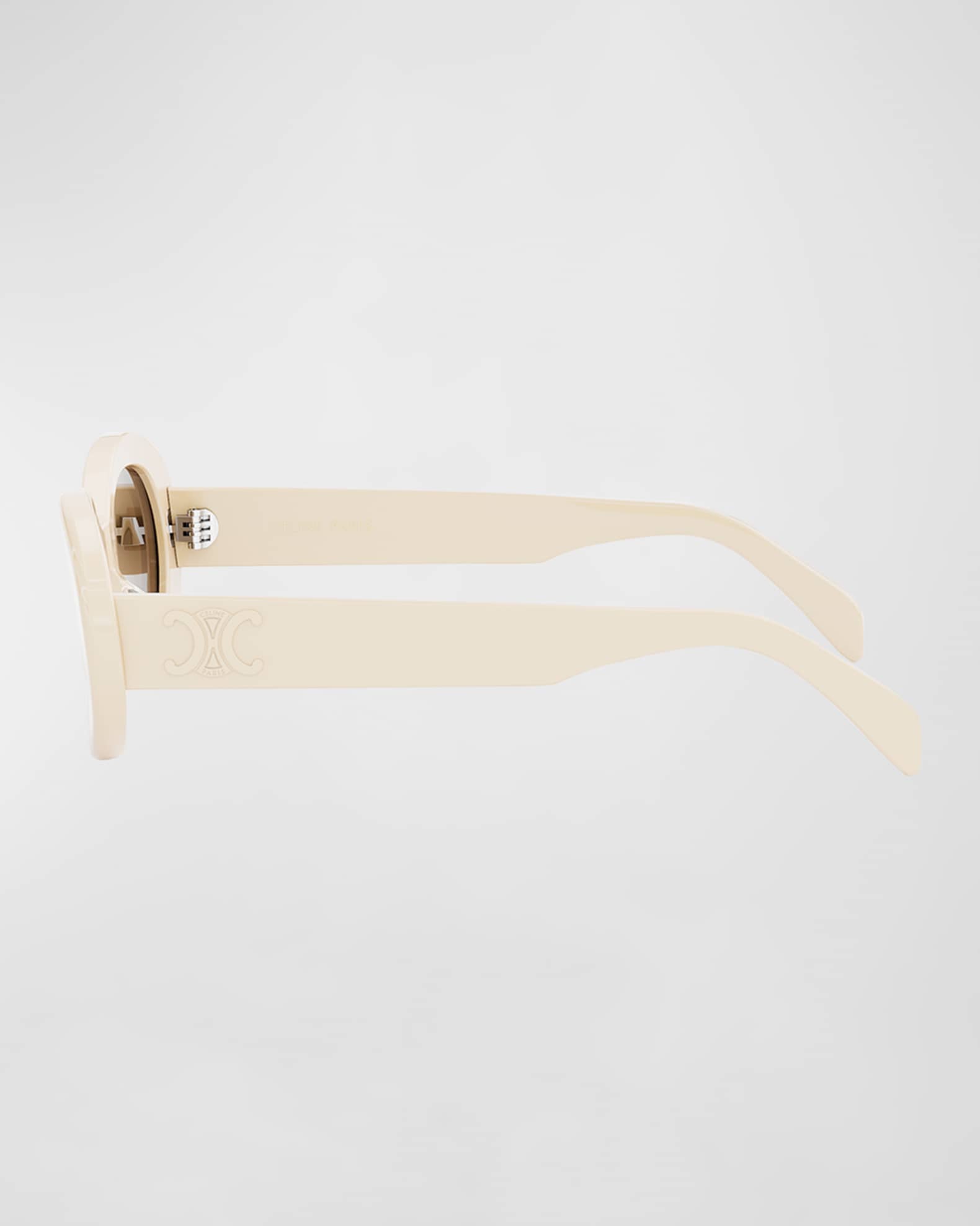 Celine Triomphe Acetate Oval Sunglasses | Neiman Marcus