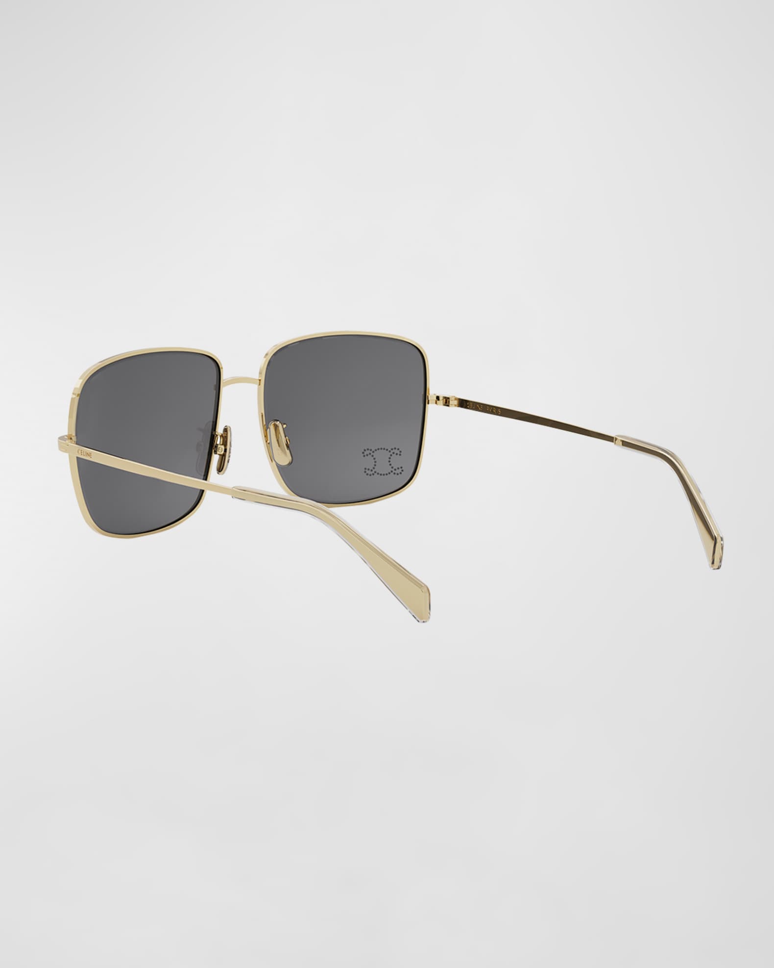 Celine Rhinestone Triomphe Square Sunglasses 59mm Gold