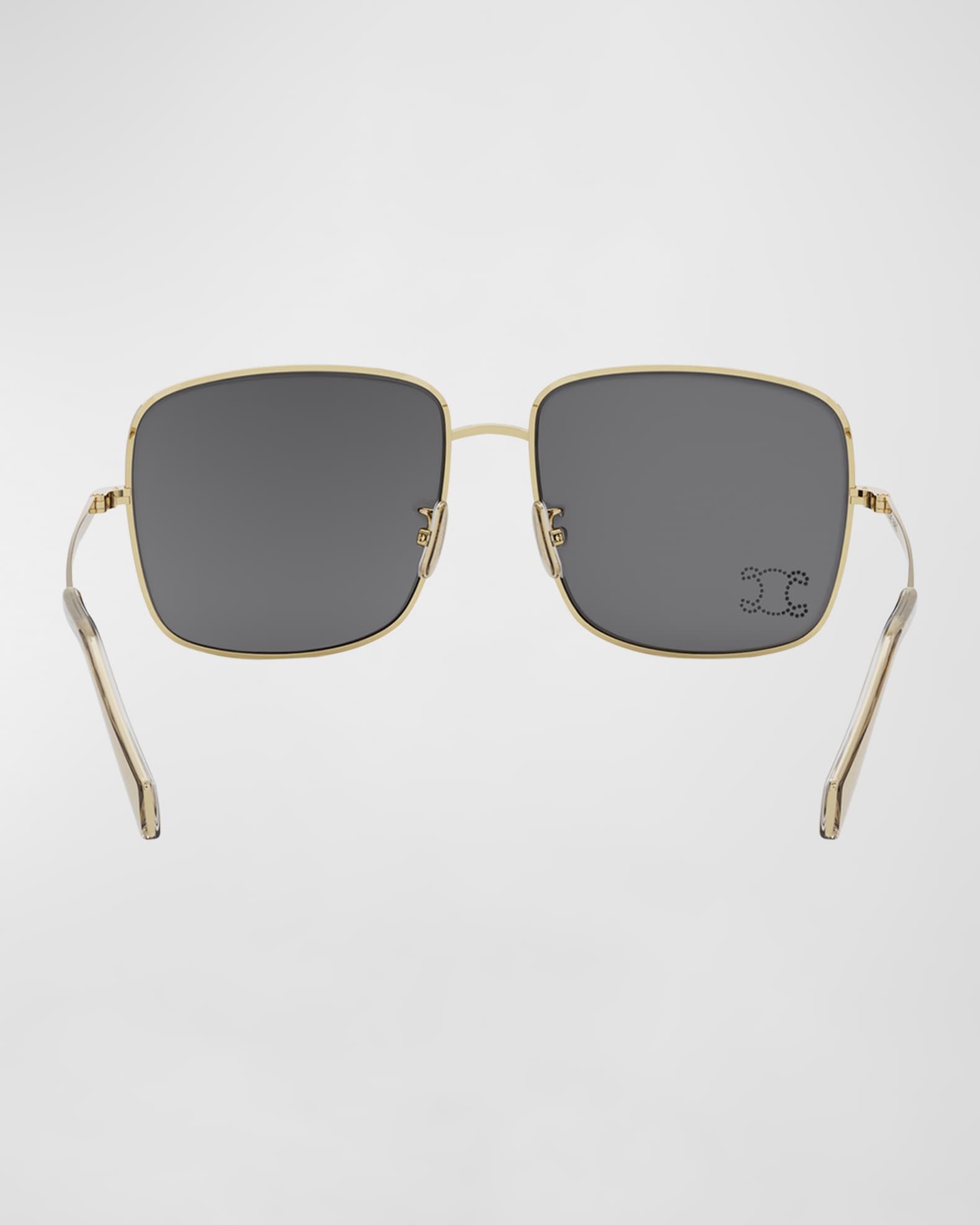 Celine Embellished Triomphe Metal Square Sunglasses | Neiman Marcus