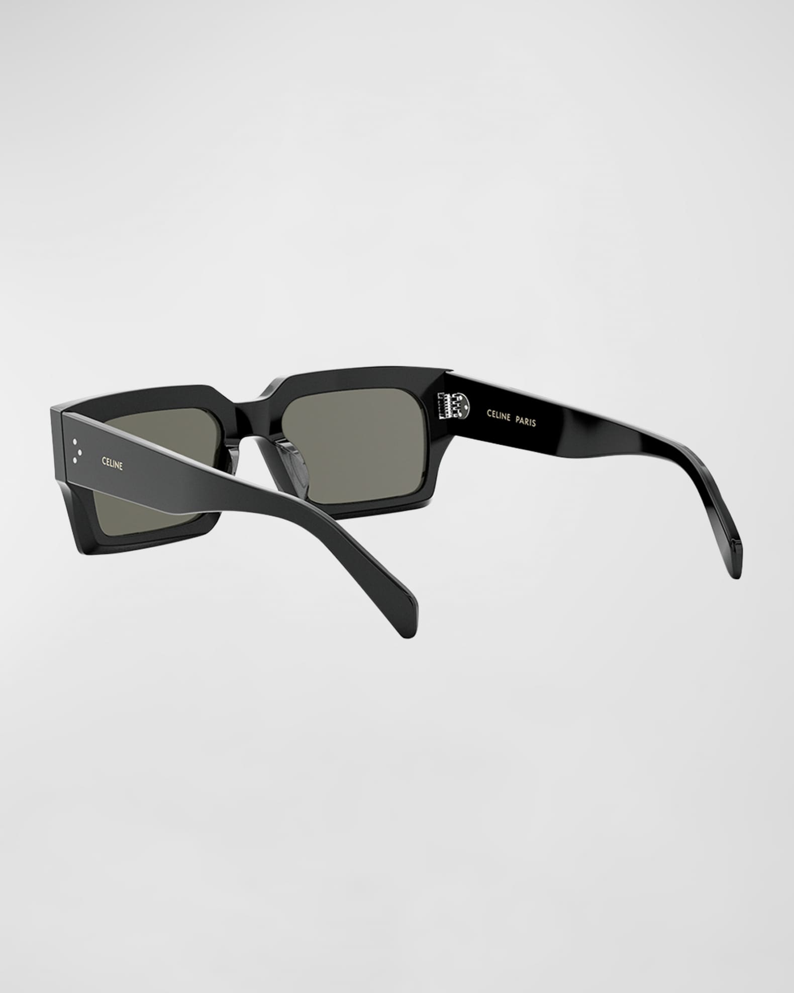 Celine Bold 3 Dots Beveled Acetate Rectangle Sunglasses