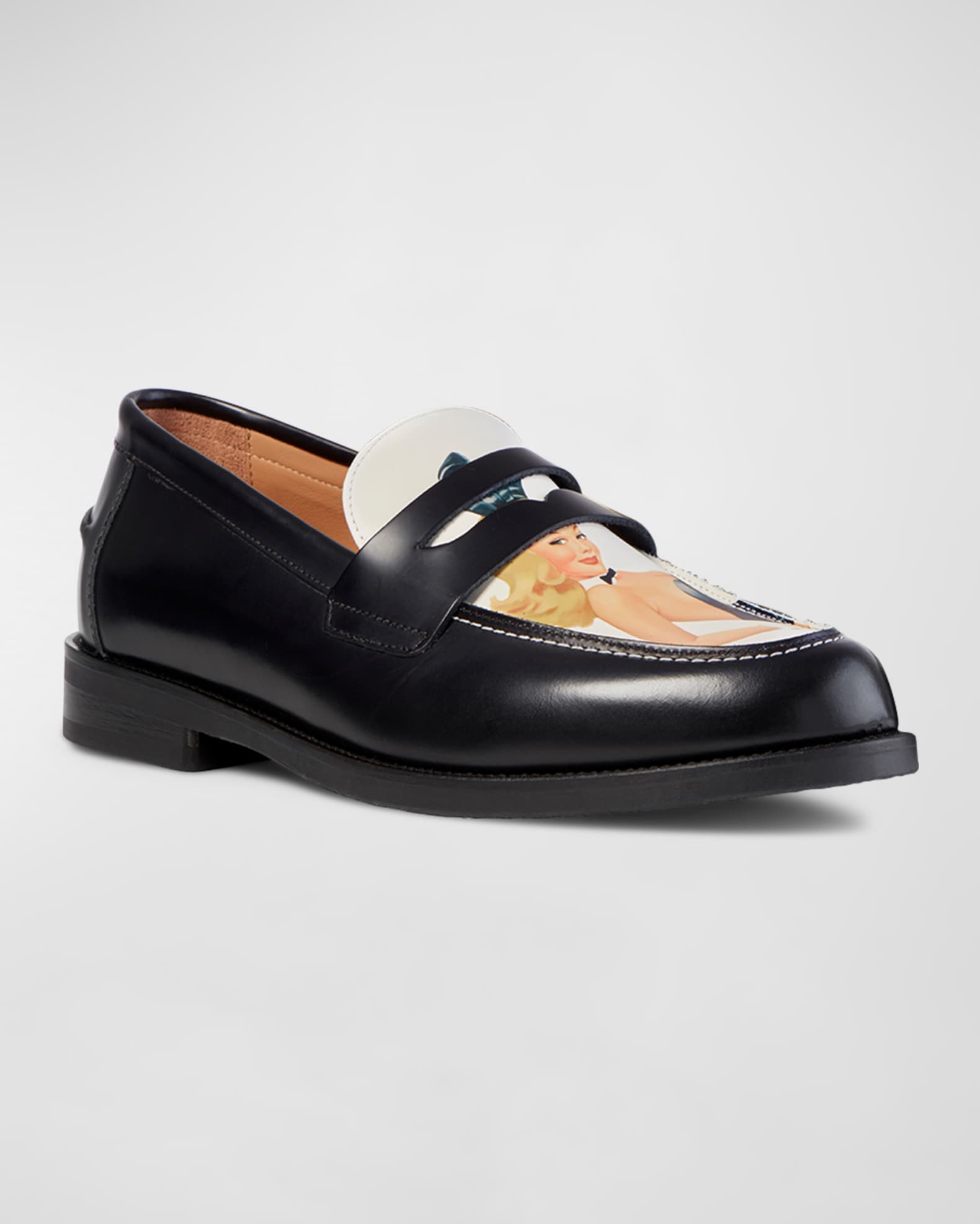 DUKE + DEXTER x Playboy Men's Wilde Sketch Penny Loafers | Neiman ...