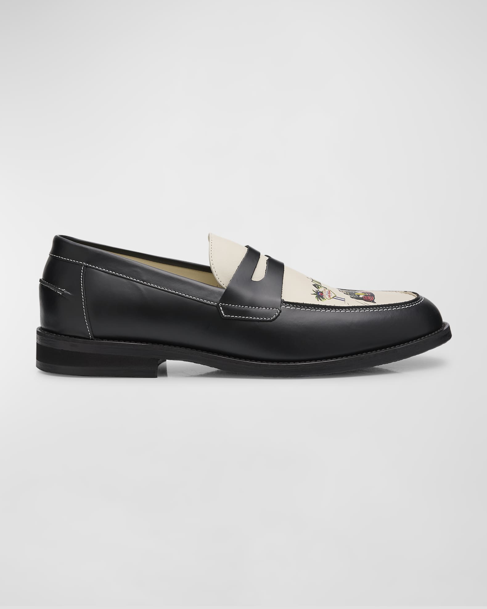 DUKE + DEXTER Men's Wilde Vegas Strip Leather Penny Loafers