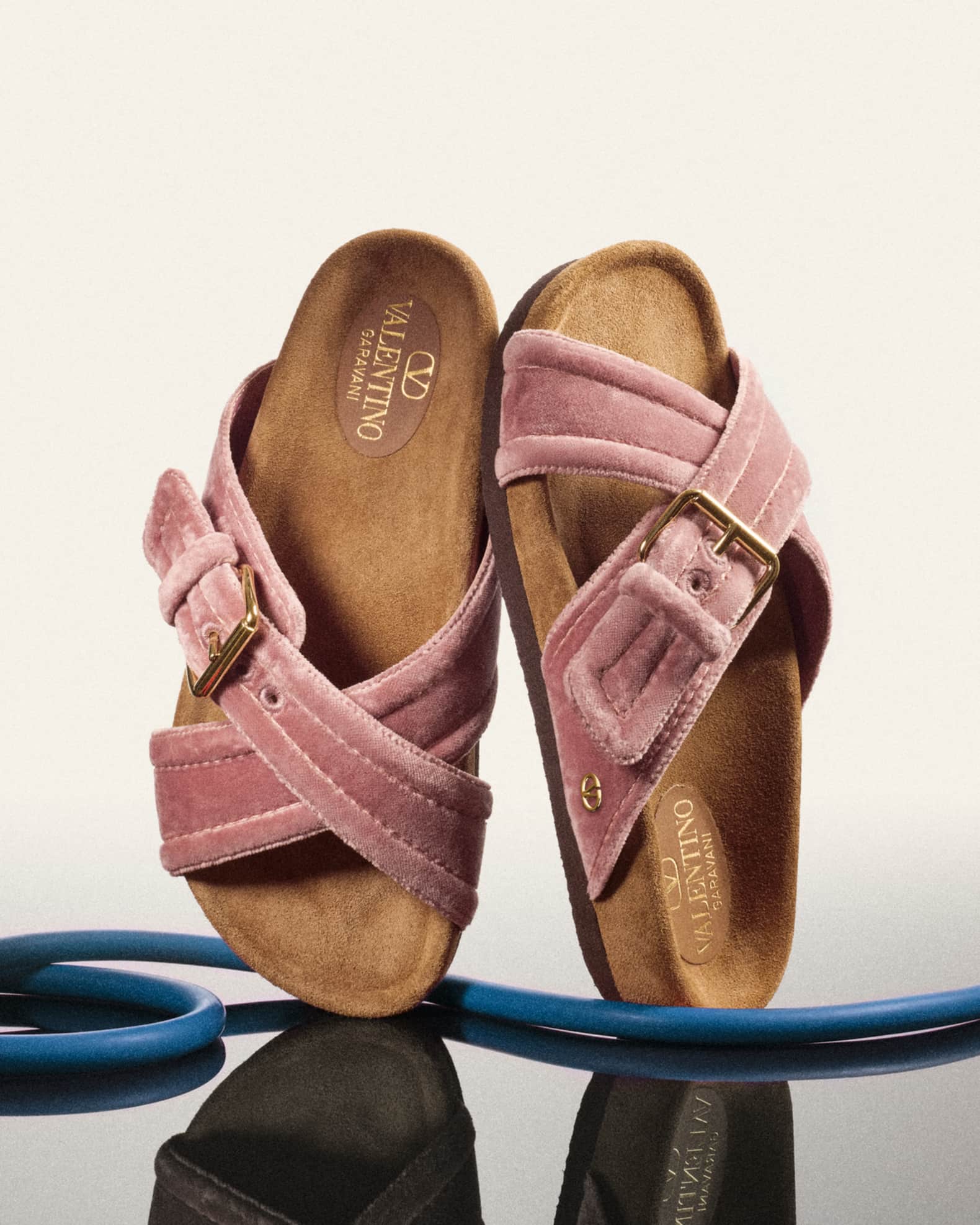Valentino Garavani Anywhere Crisscross Buckle Slide Sandals Neiman Marcus