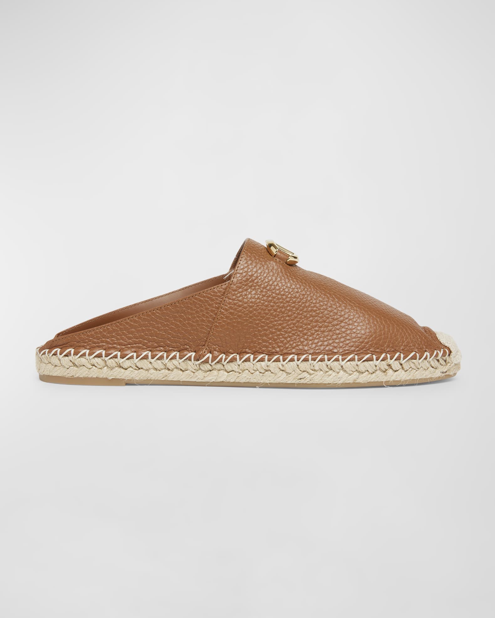 Valentino Garavani Leather Medallion Espadrille Mules