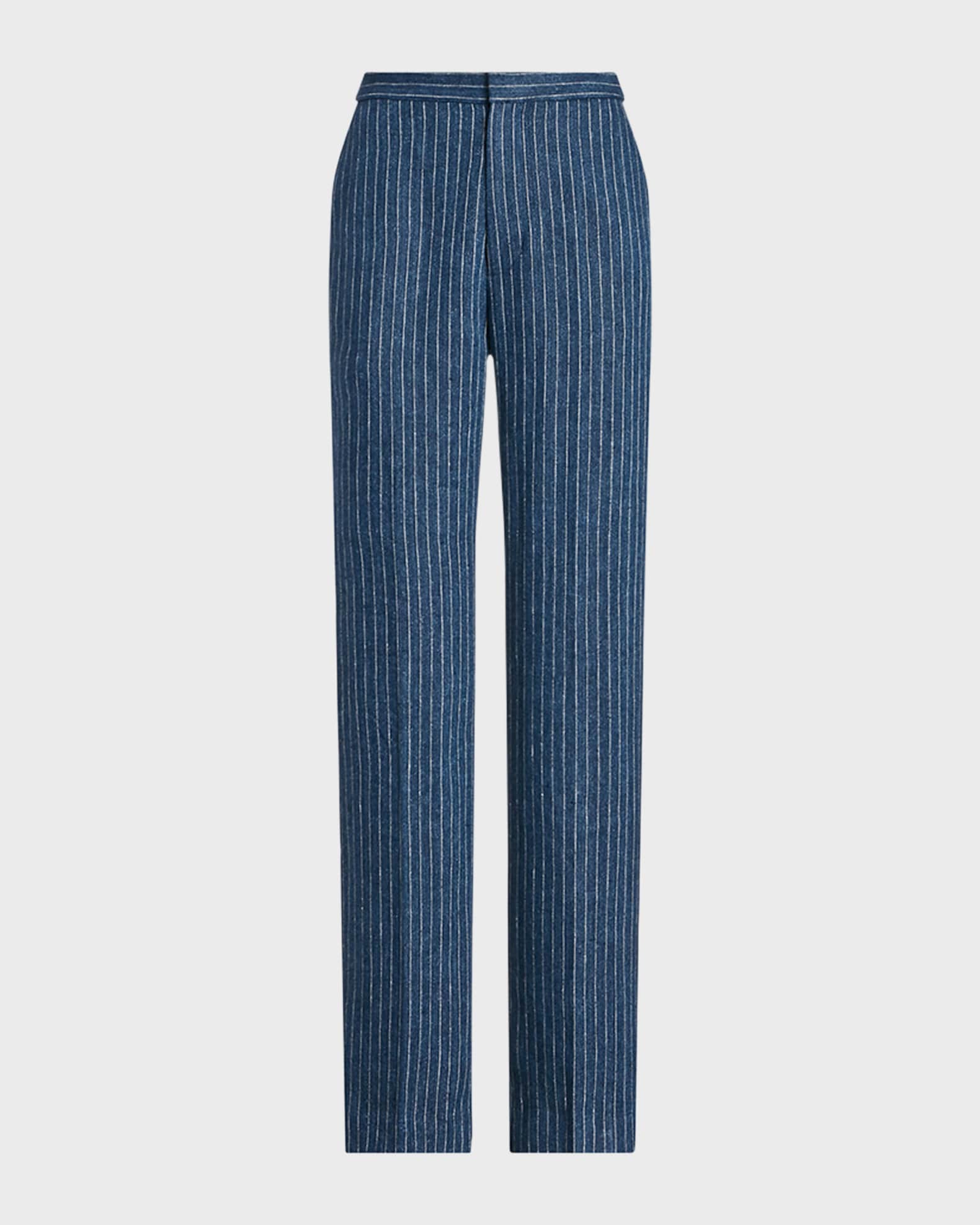 Polo Ralph Lauren Pinstripe Linen Pants | Neiman Marcus