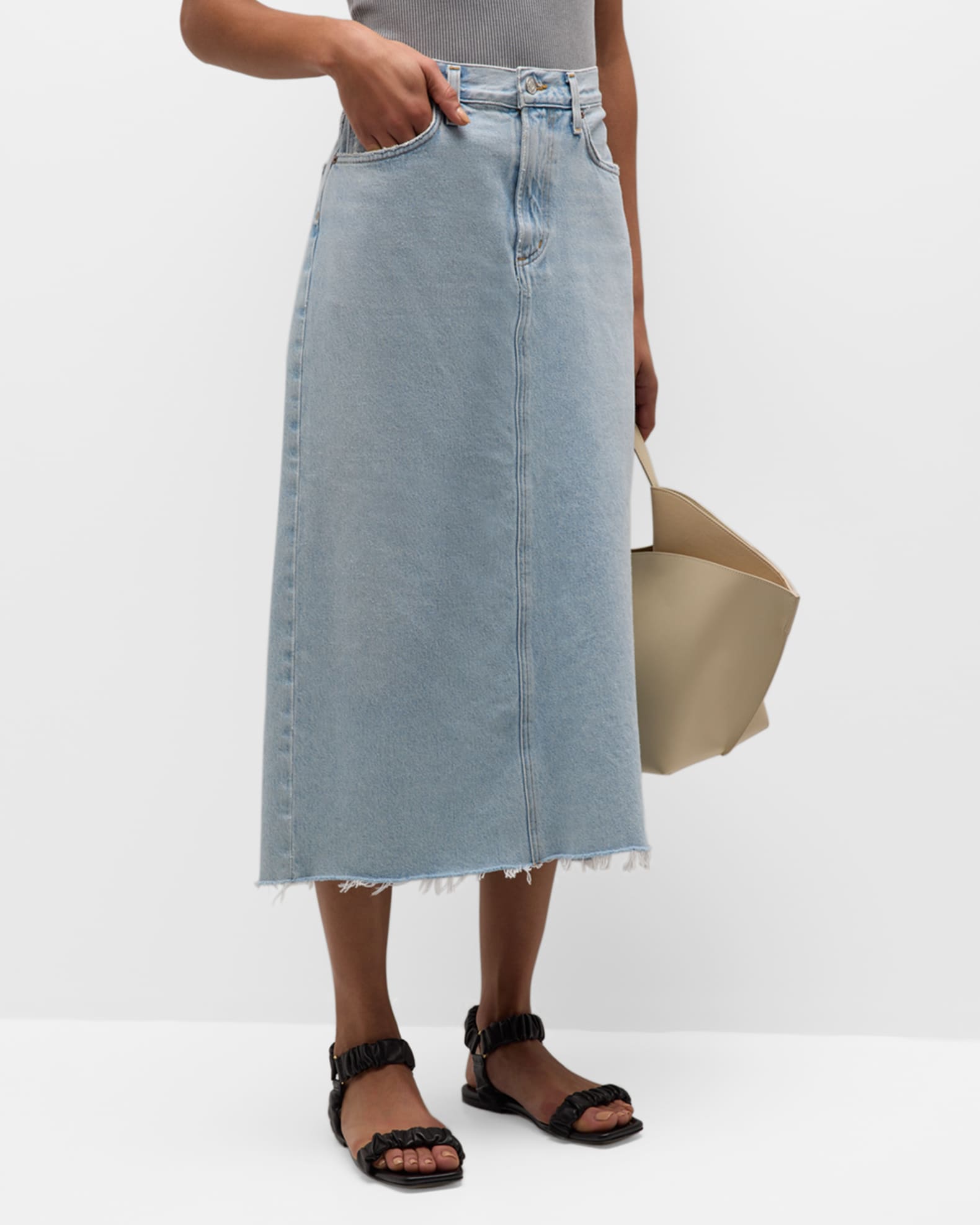 Della Denim Midi Skirt