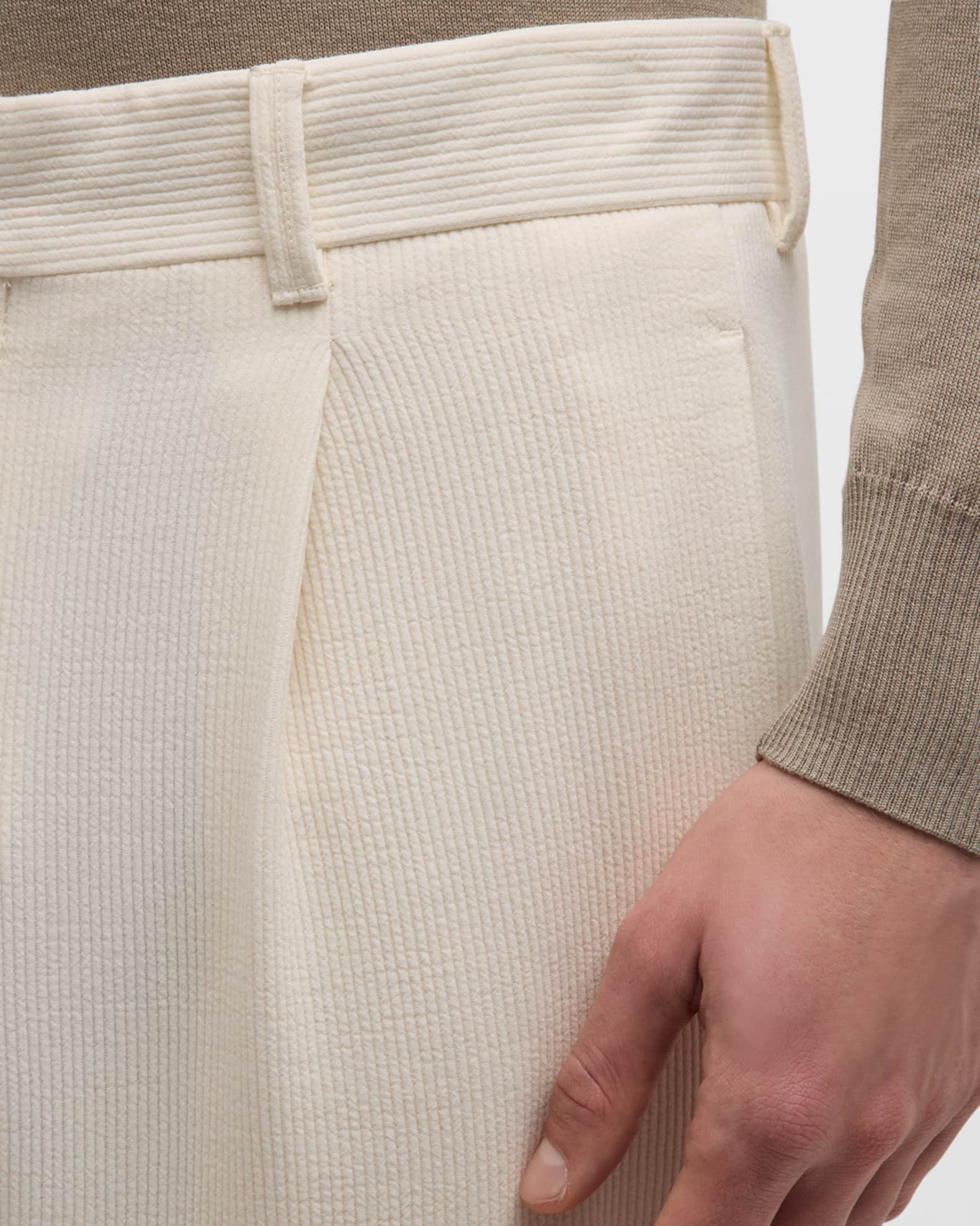 Men's Pleated Wool-Blend Suit Pants
