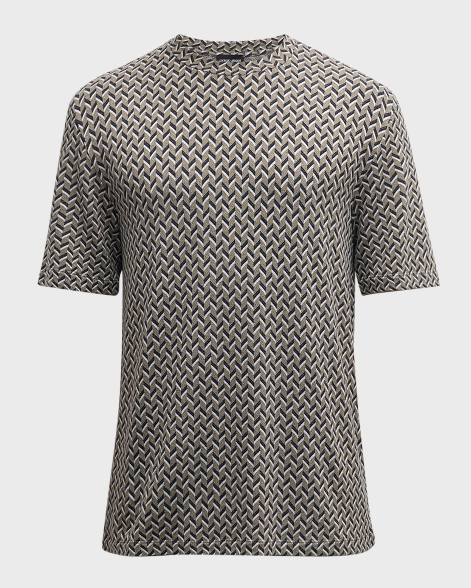 Giorgio Armani Men's Geometric Stretch T-Shirt | Neiman Marcus