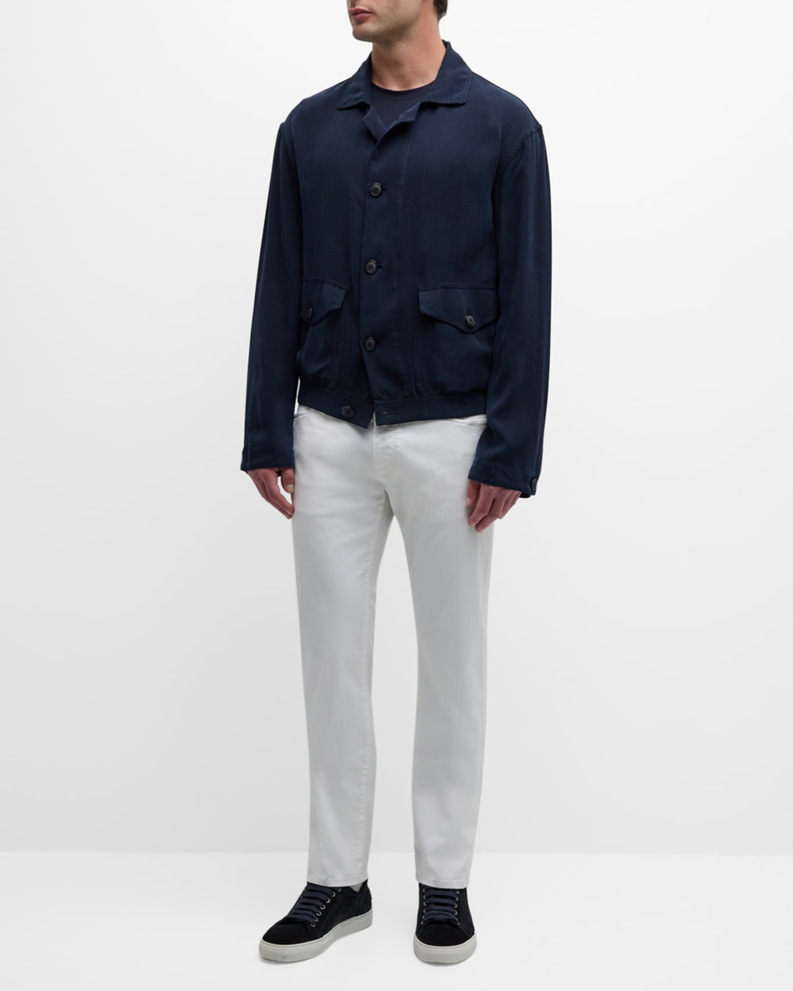 Giorgio Armani Men's Cupro Jacket with Flap Pockets | Neiman Marcus